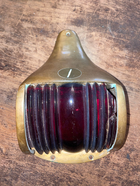 Vintage Brass Perko Port Side Navigation Light