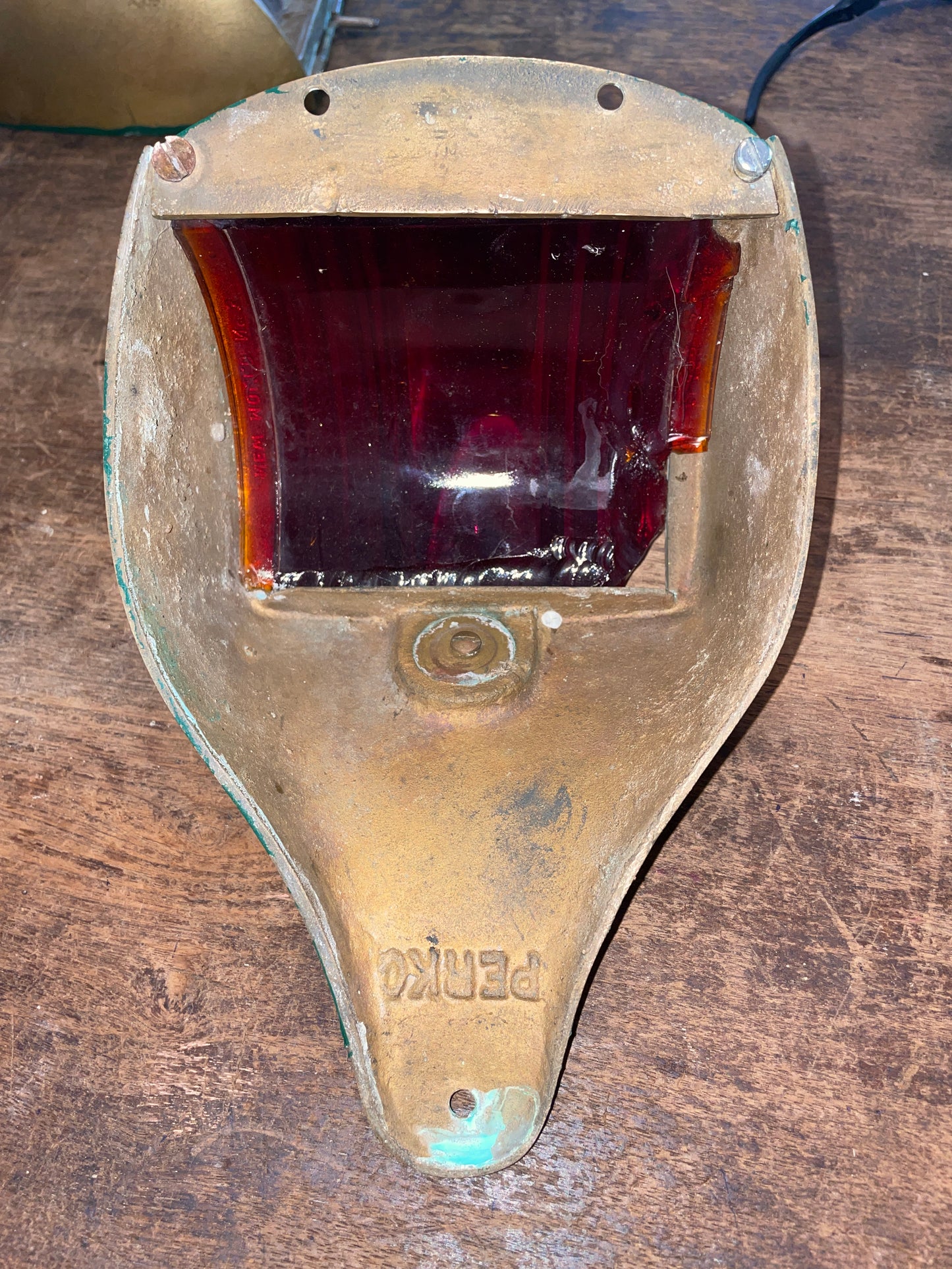 Vintage Brass Perko Port Side Navigation Light