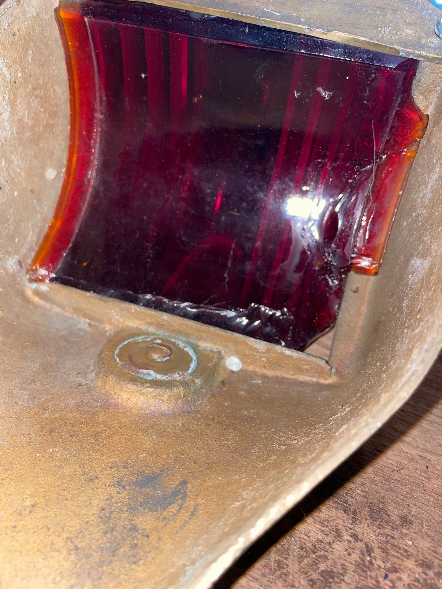 Vintage Brass Perko Port Side Navigation Light