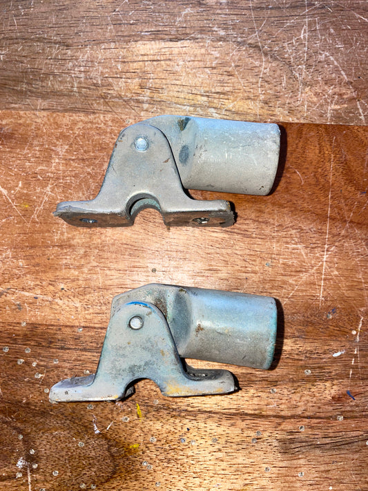 PAIR 3/4” Bronzed Angled Bimini Jaw Slides and Mounting Bases