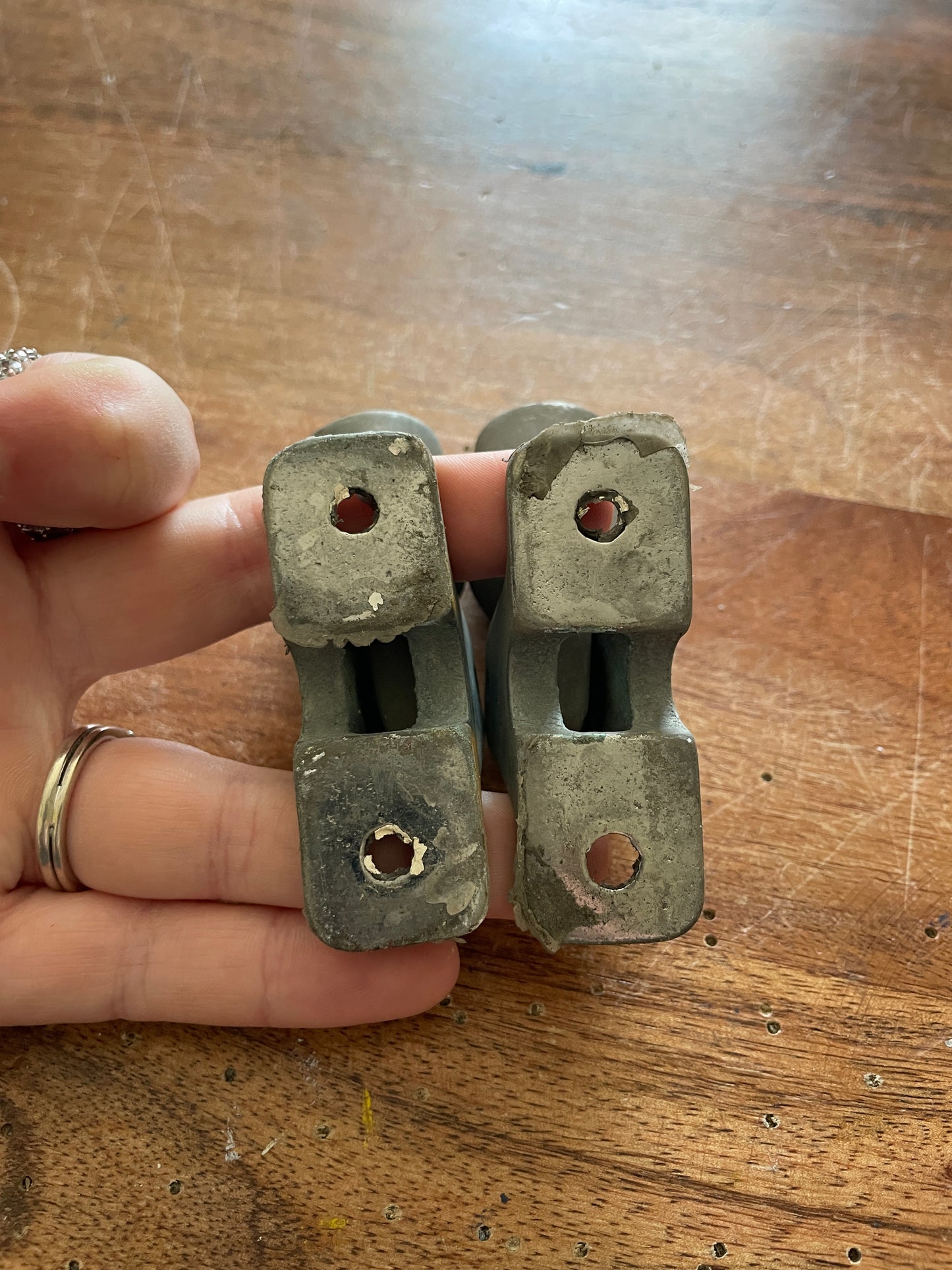 PAIR 3/4” Bronzed Angled Bimini Jaw Slides and Mounting Bases