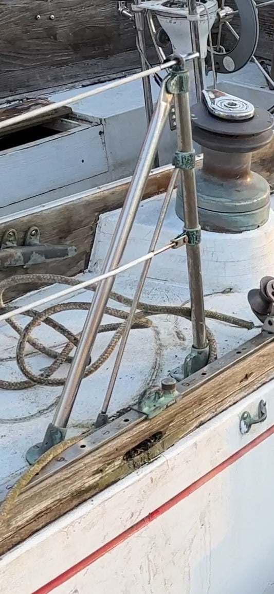 1968 Columbia 40 Stanchion Gate And 2 Stanchions & Lifelines