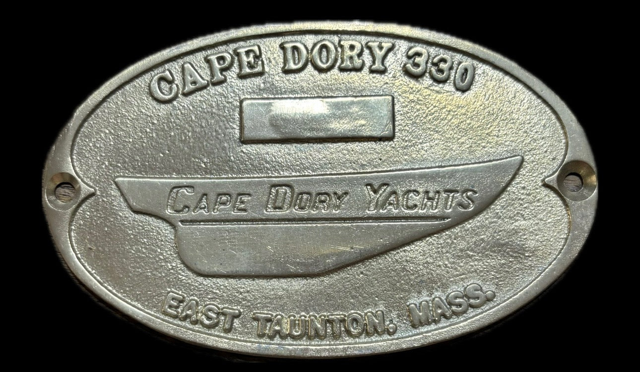 Cape Dory 330 Builders Plate