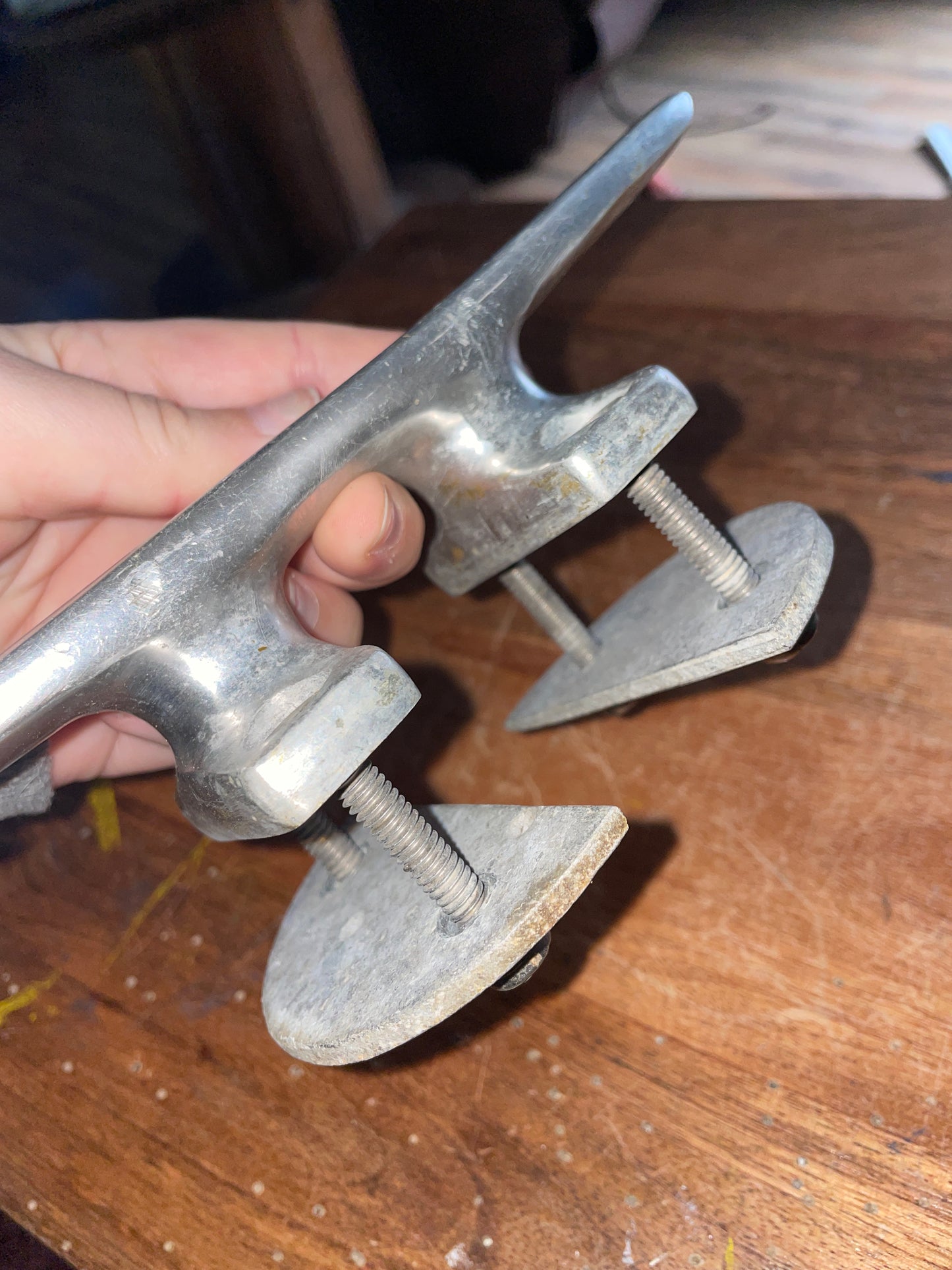 8” Aluminum Deck Cleat With Hardware & Backing Plates