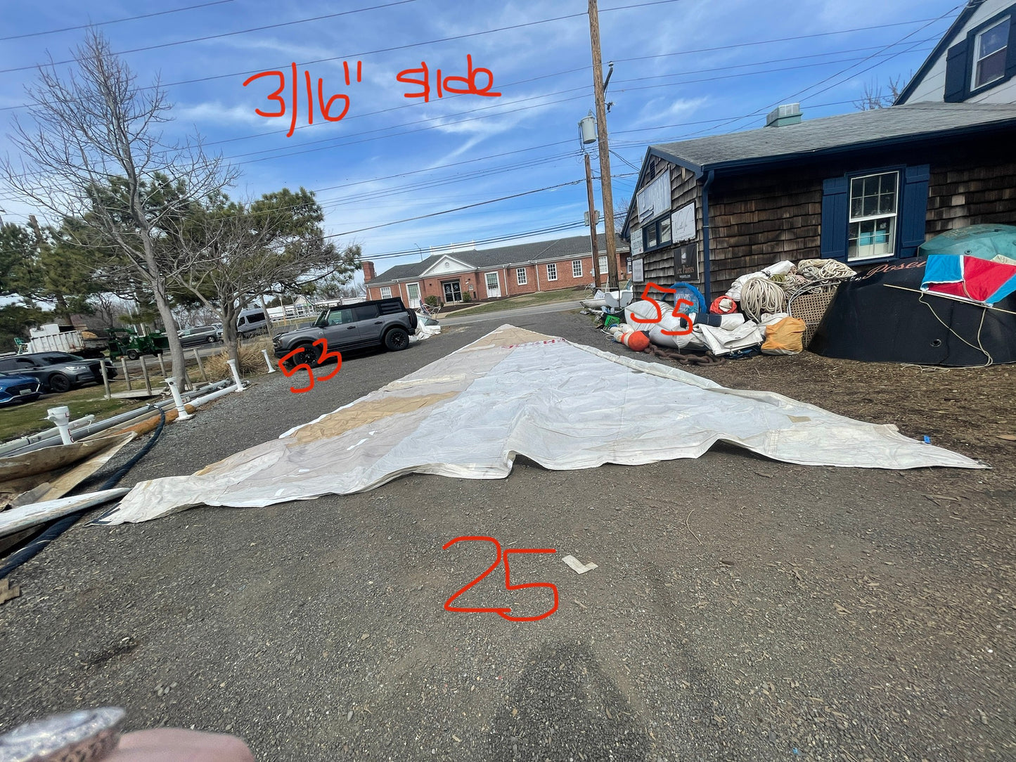 C&C 44 Custom Laminate Mix Material Sail - 53’ x 55’ x 25’ - AS IS