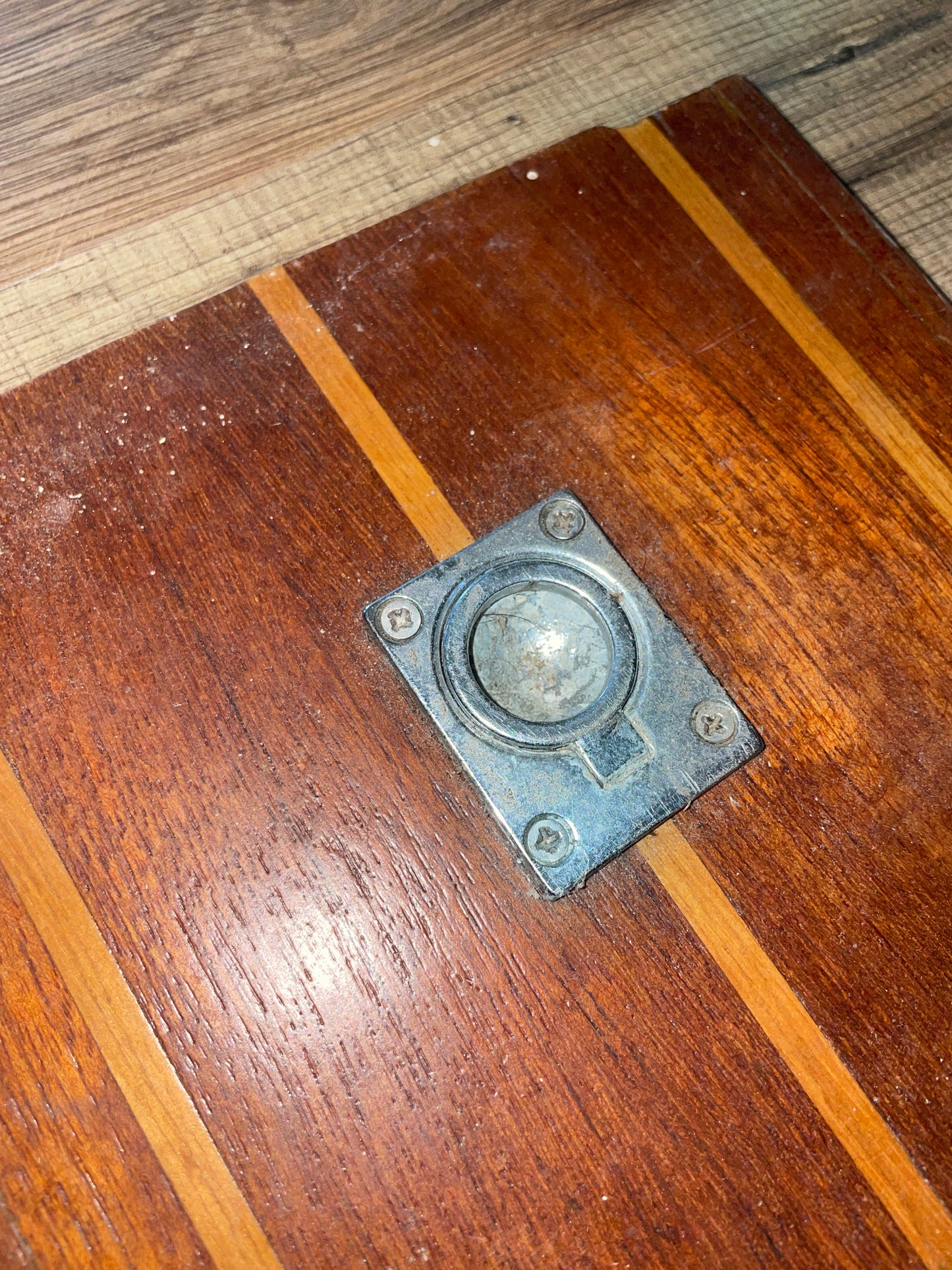 Teak And Holly Floor Hatch - 23” Long x 7 1/4” Wide x 7/16” Thick
