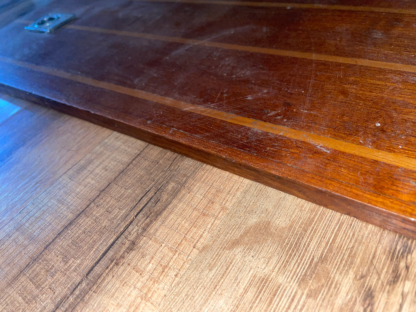 Teak And Holly Floor Hatch - 23” Long x 7 1/4” Wide x 7/16” Thick