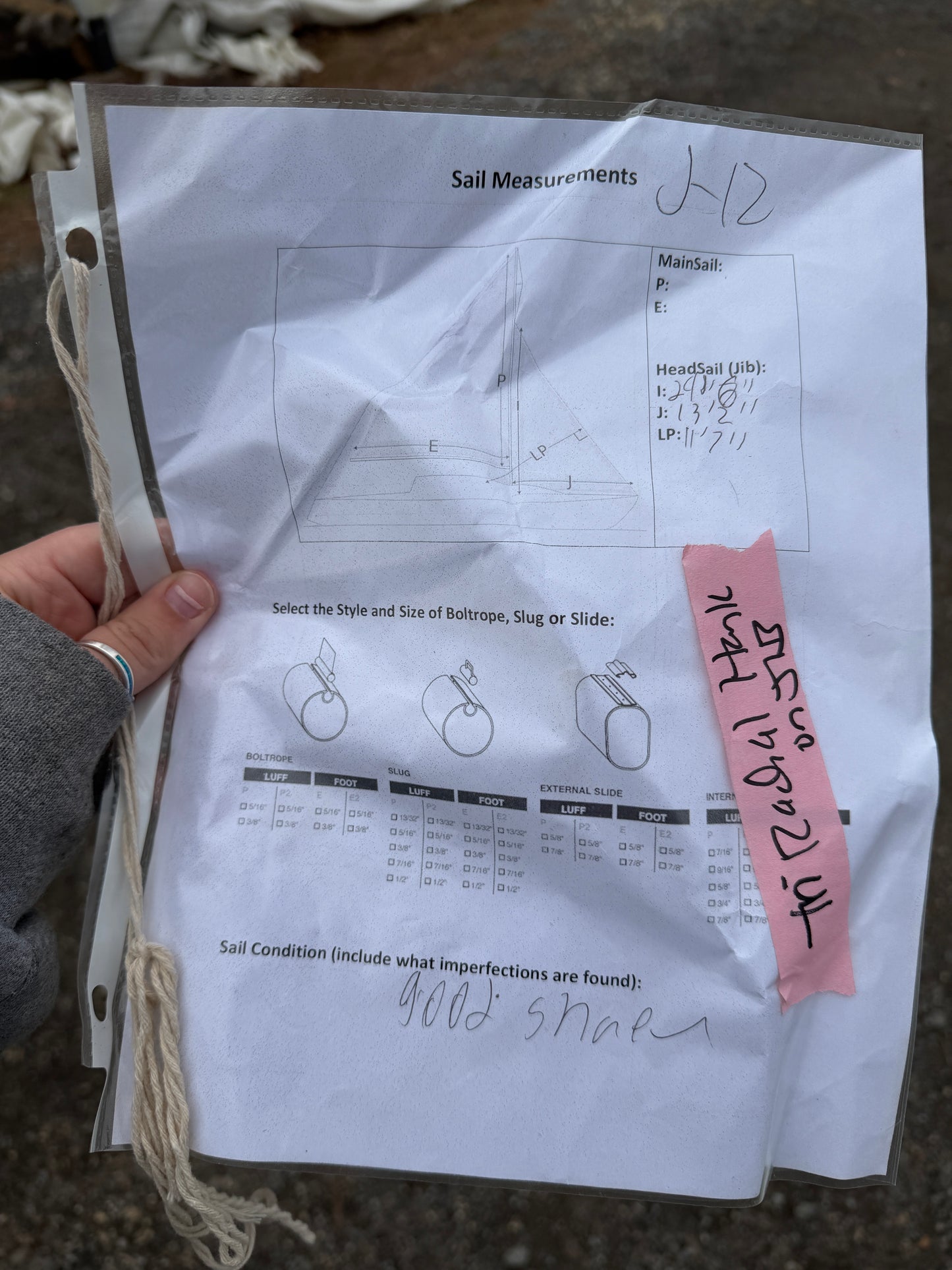 Tri Radial Jib Sail - 29'7" x 13'2" x 11'7"