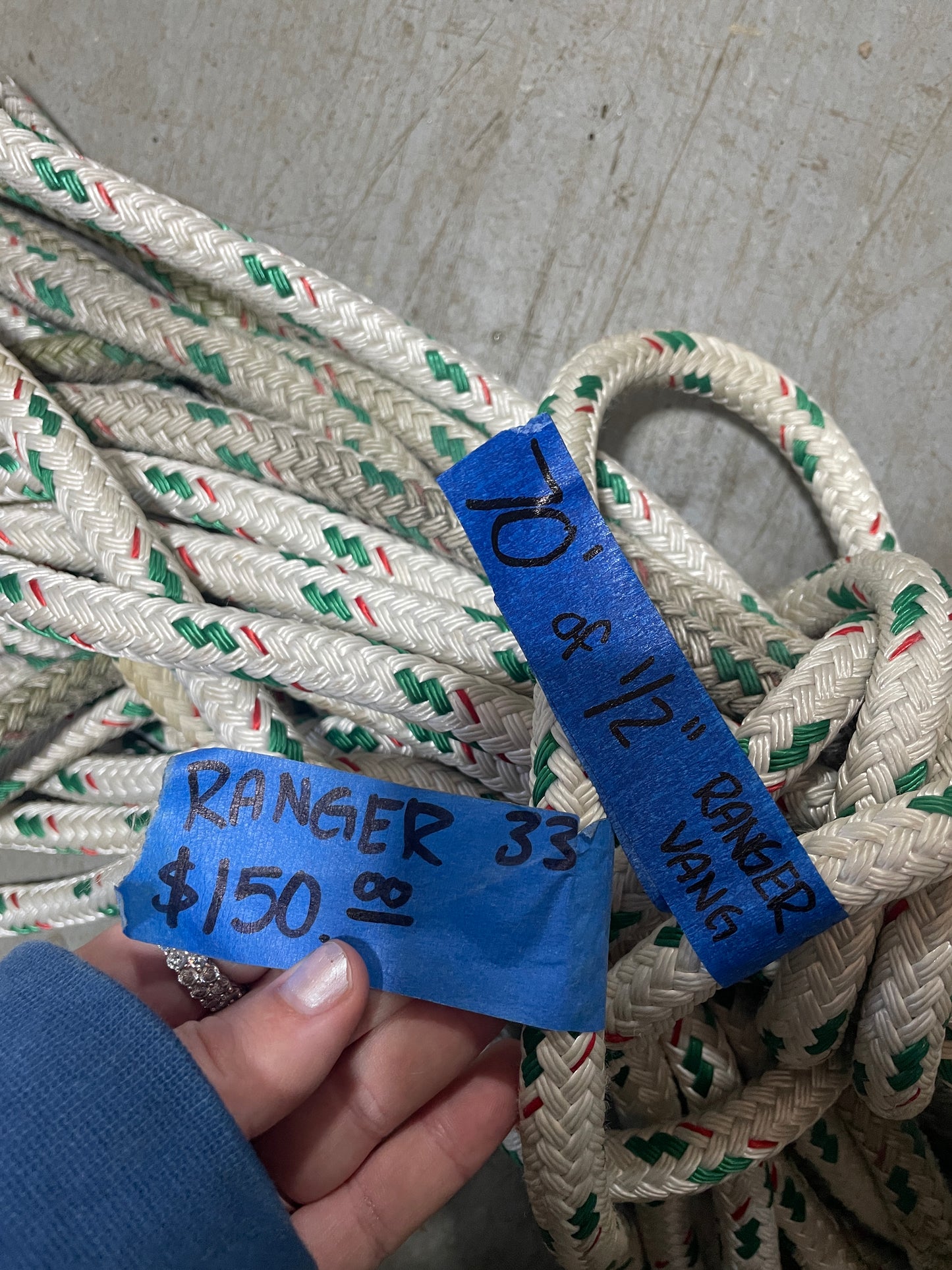 Schaefer Boom Vang OFF Ranger 33 - 70’ OF 1/2” Halyard - (4) Single Blocks & (1) Double