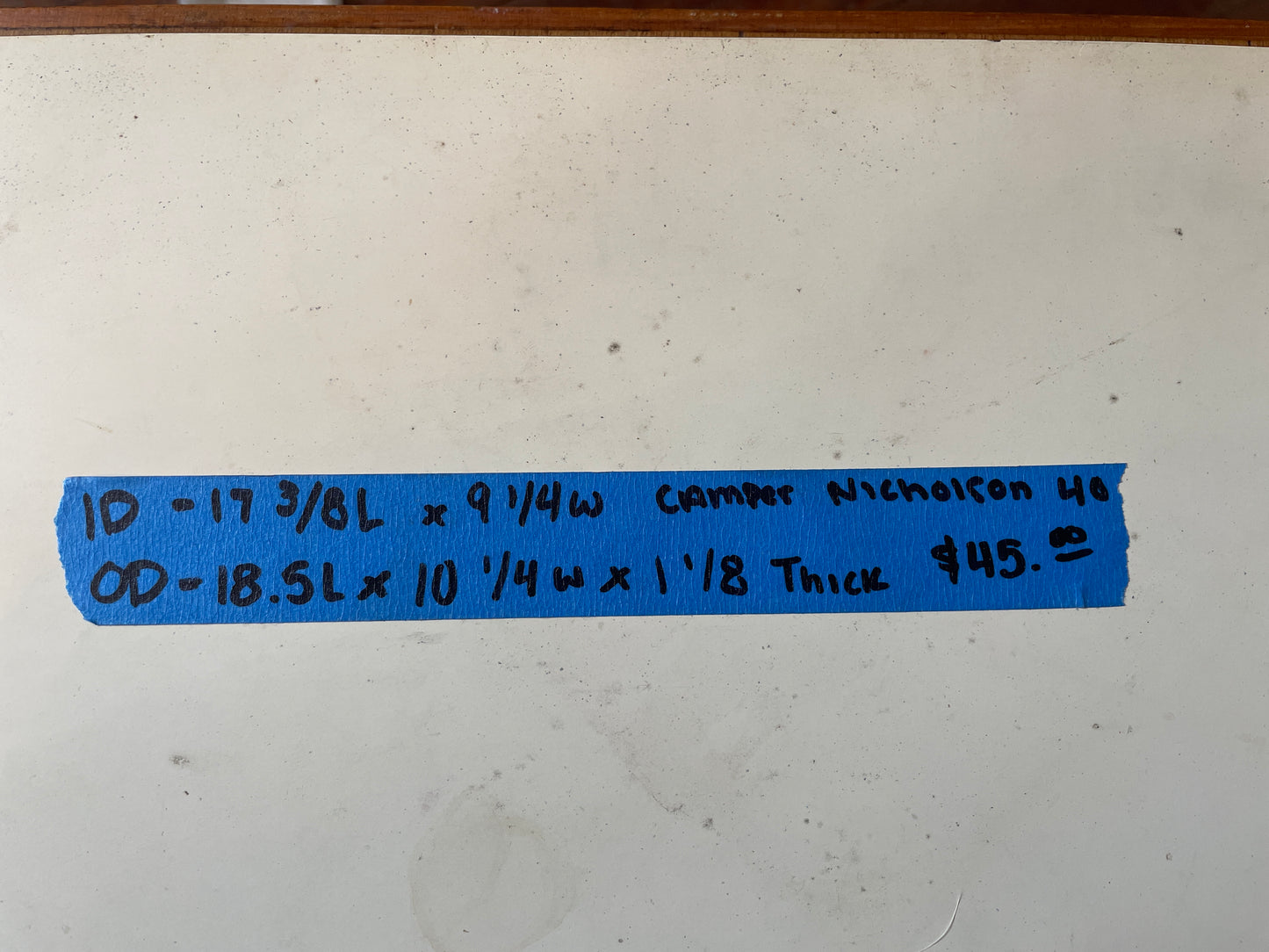 Camper Nicholson 40 Interior Floor hatch - OD 18 1/2” Long x 10 1/4” Wide x 1 1/8” Thick #175
