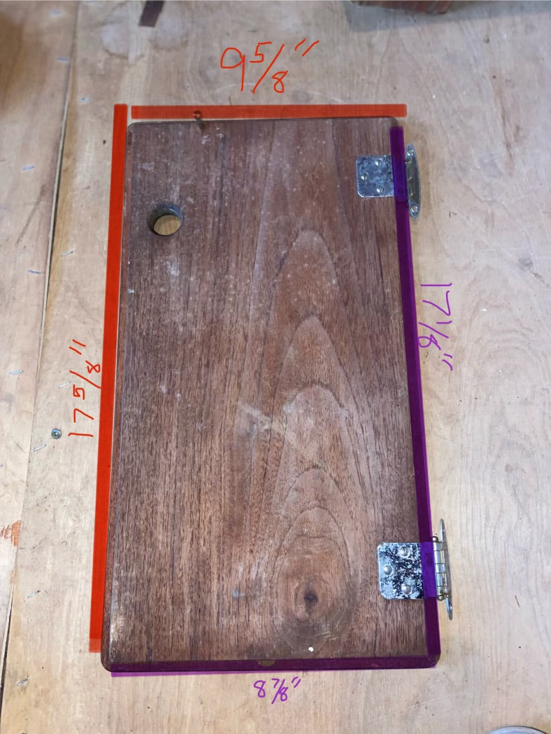 1978 Sabre 28 Interior Cabinet Door- ID 17 1/8” Long x 8 7/8” Wide #128