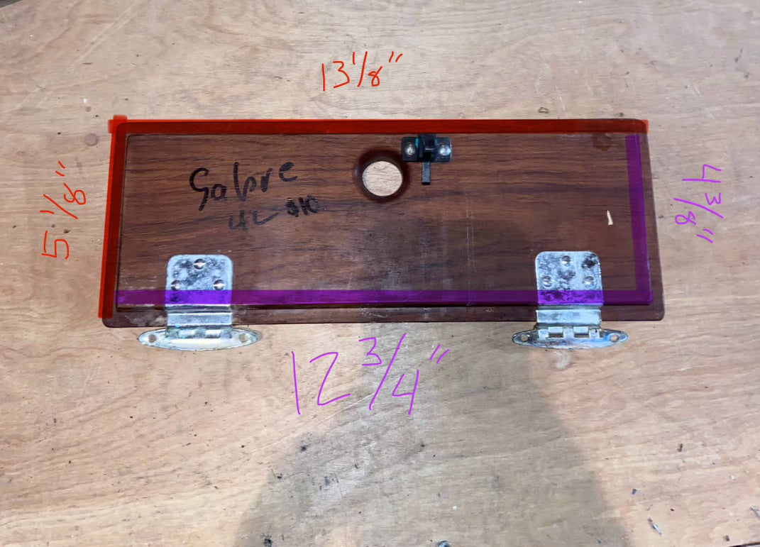 Sabre 42 Interior Door- ID 12 3/4” Long x 4 1/4” Wide #129