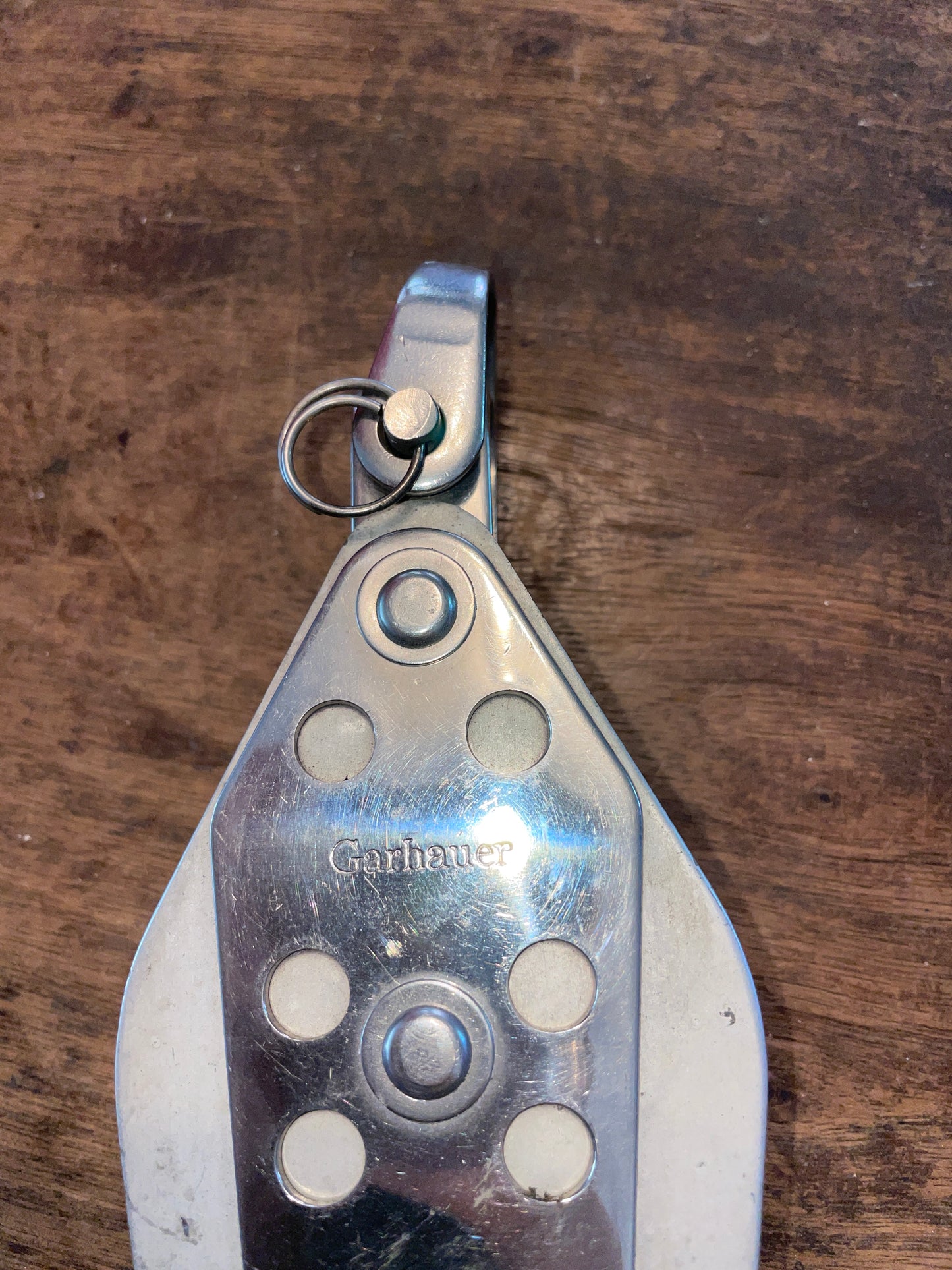 Garhauer Fixed Fiddle Block- 2 1/2” Top, 1 1/4” Bottom Sheave- 7/16” Line