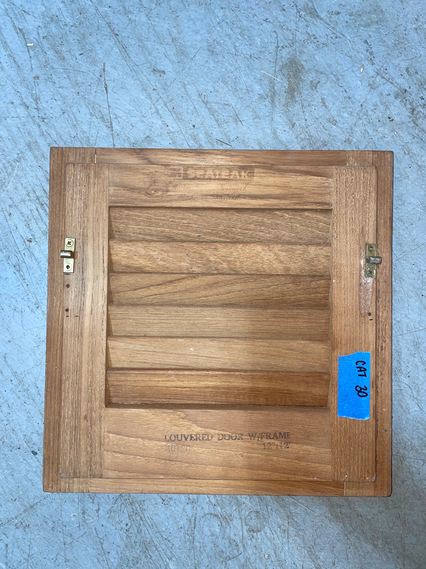 Catalina 30 Seateak Louvered Door With Frame 12”x12” - LIKE NEW #103