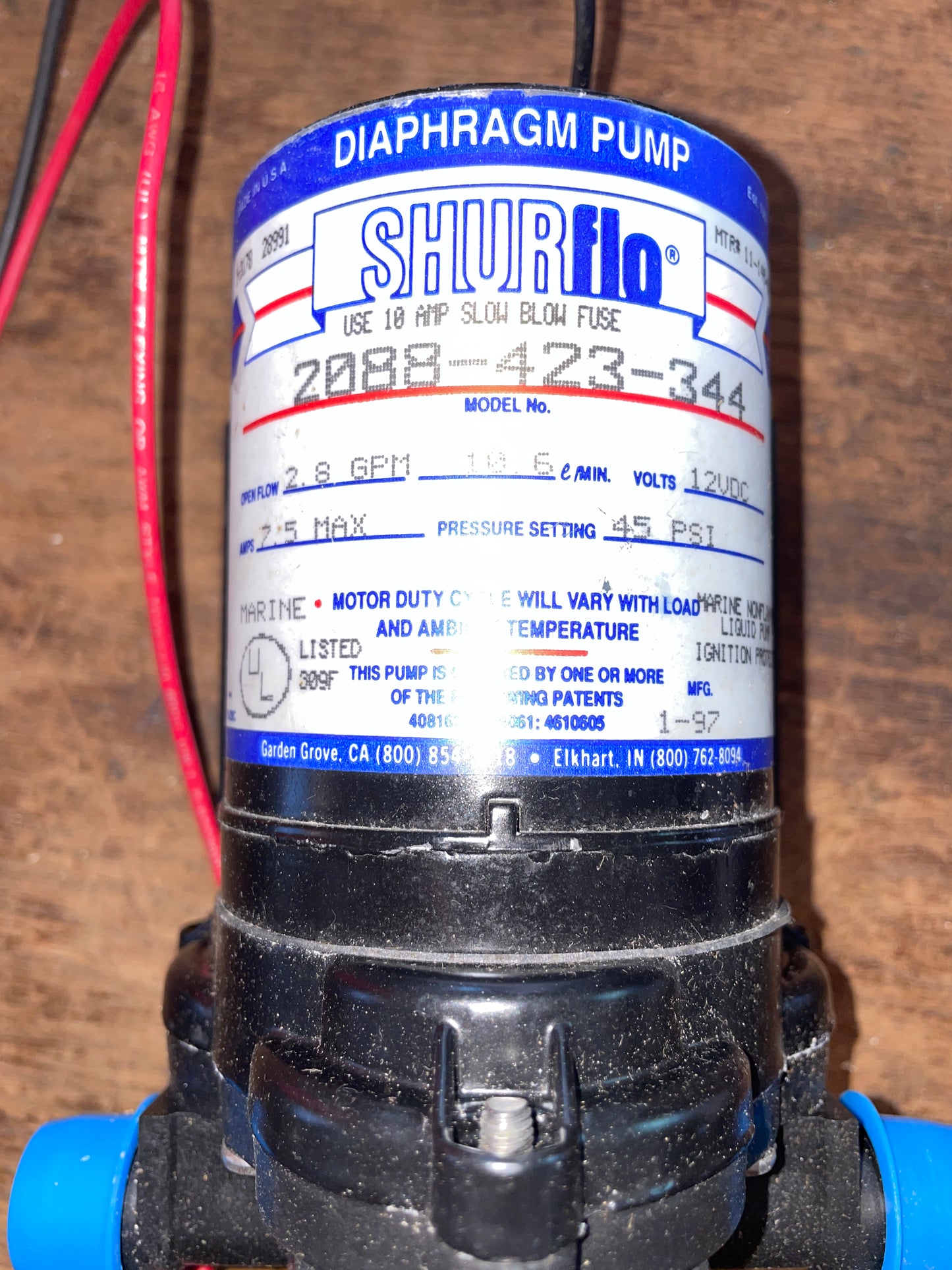 Shurflo Fresh Water Pump Model 2088-423-344 NEW
