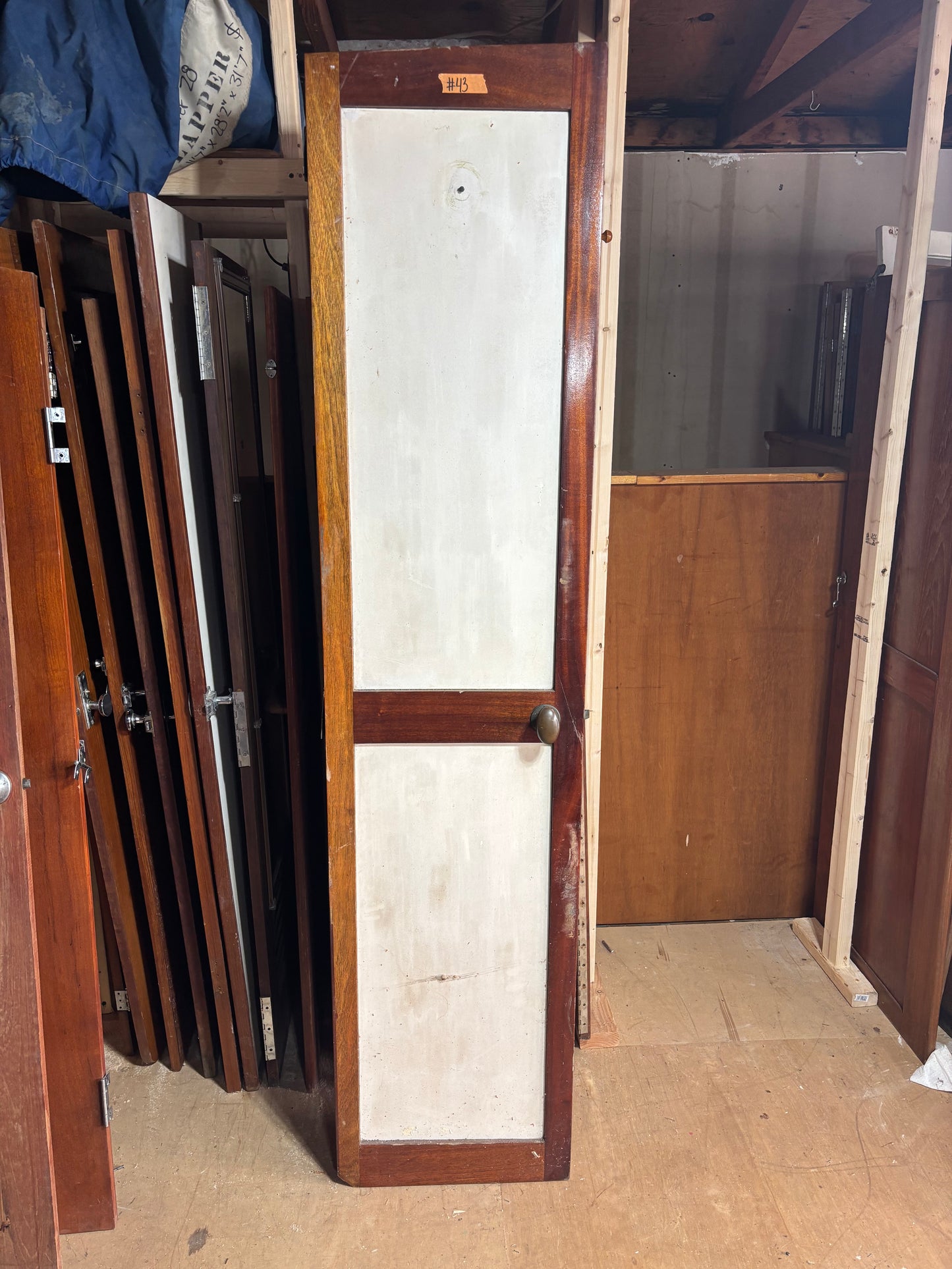 1963 Taiwan Wooden Sailboat Interior Door - 76 1/2" x 17 3/4" x 1 5/8" -- #43