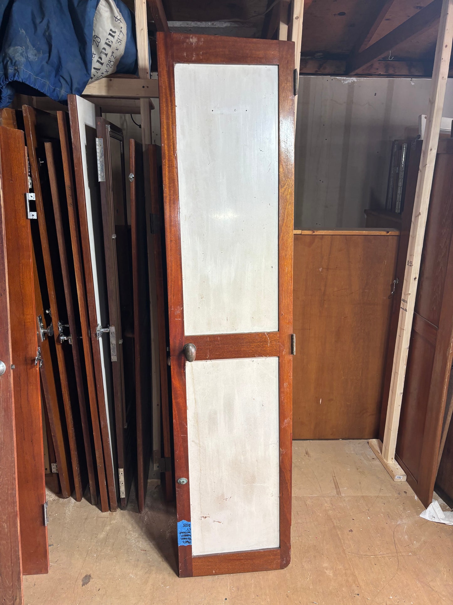 1963 Taiwan Wooden Sailboat Interior Door - 76 1/2" x 17 3/4" x 1 5/8" -- #43