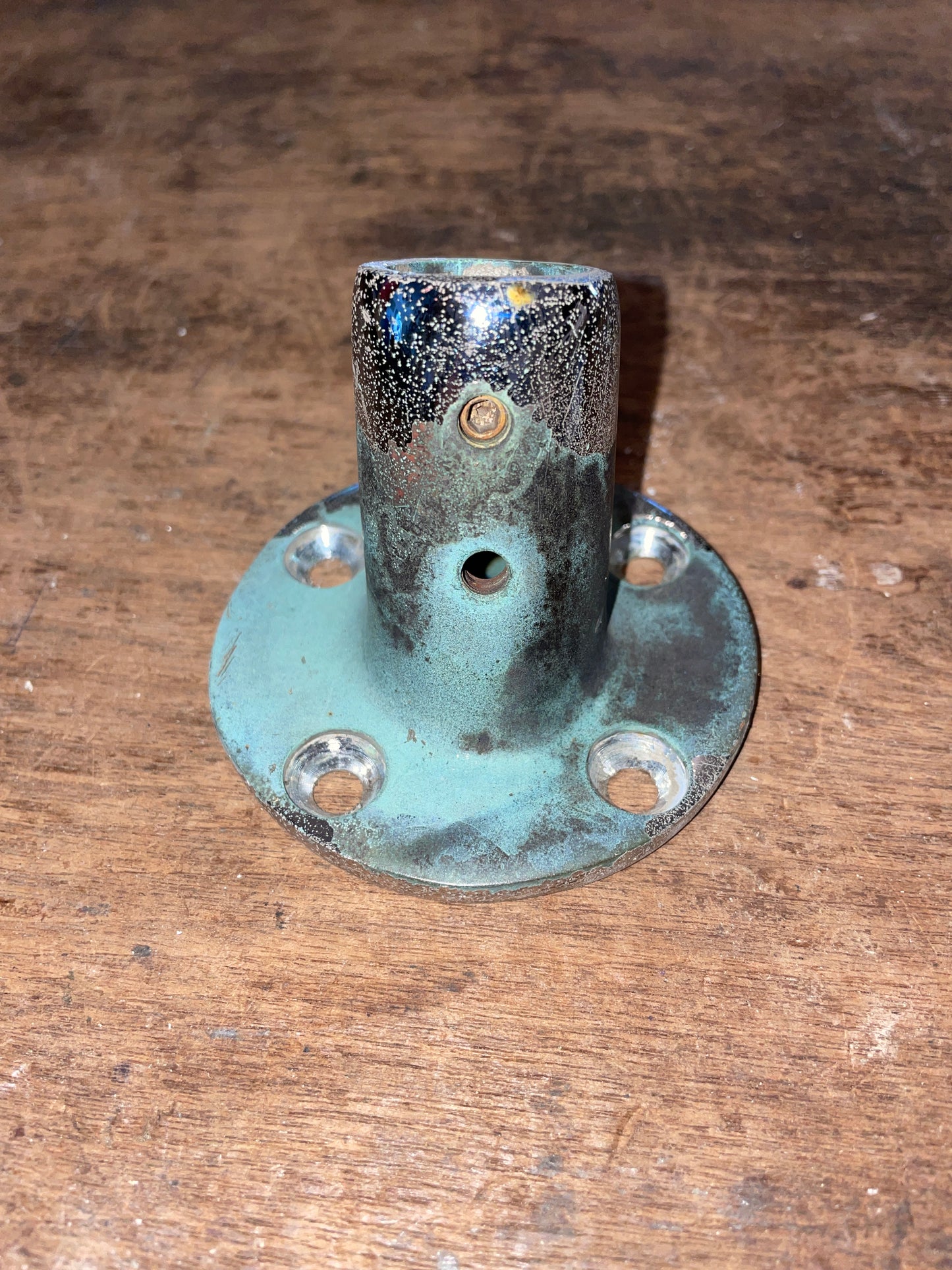 Chromed Bronze Stanchion Base - 7/8” Hole