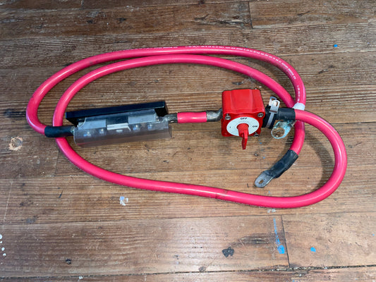 Single Circuit Blue Sea Systems Battery Switch With about 8’ Copper Wiring