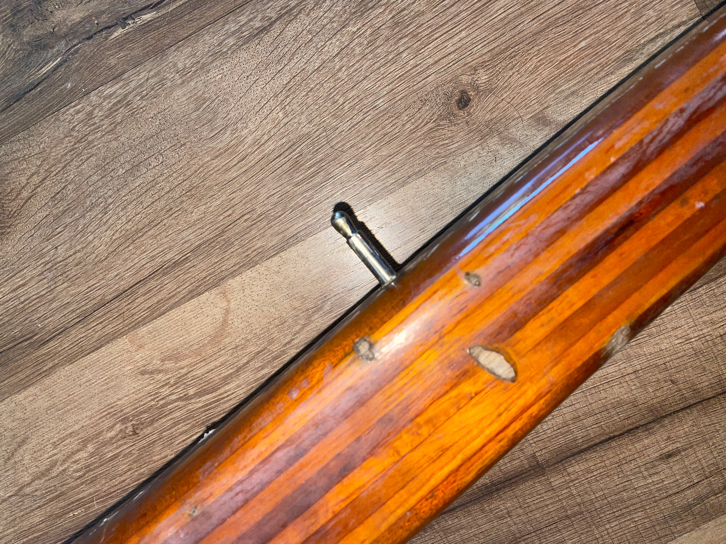 LARGE Teak Tiller Off Nauticat 33 - 5’ Long With 2 3/8” Rudder Hardware