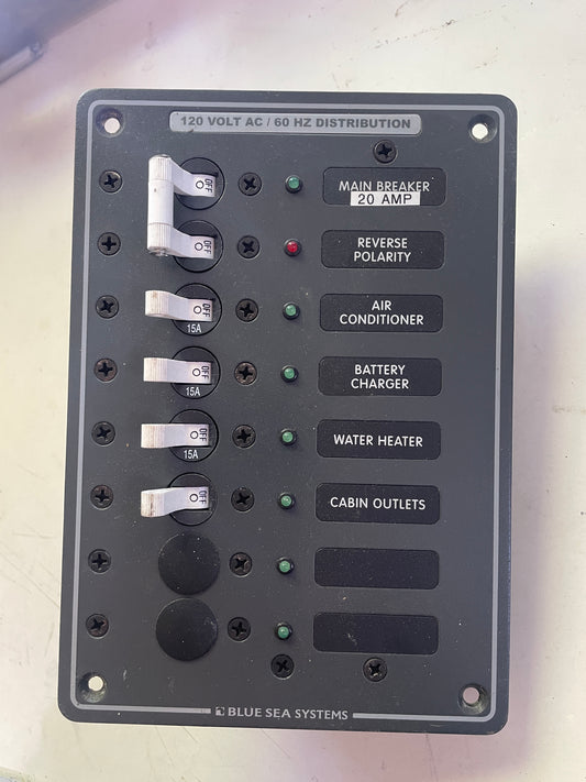 Blue Sea Systems 8 Switch (6 Installed) 120VAC/60 HZ Distribution Panel