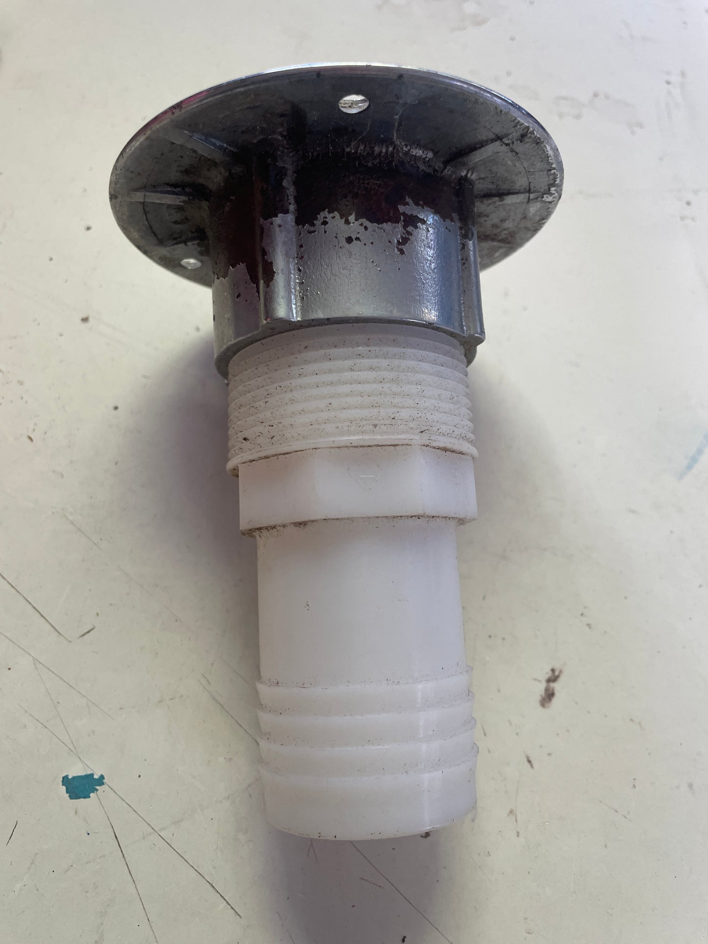 Chromed Bronze Water Deck Plug With Thru Hull 1 1/2”