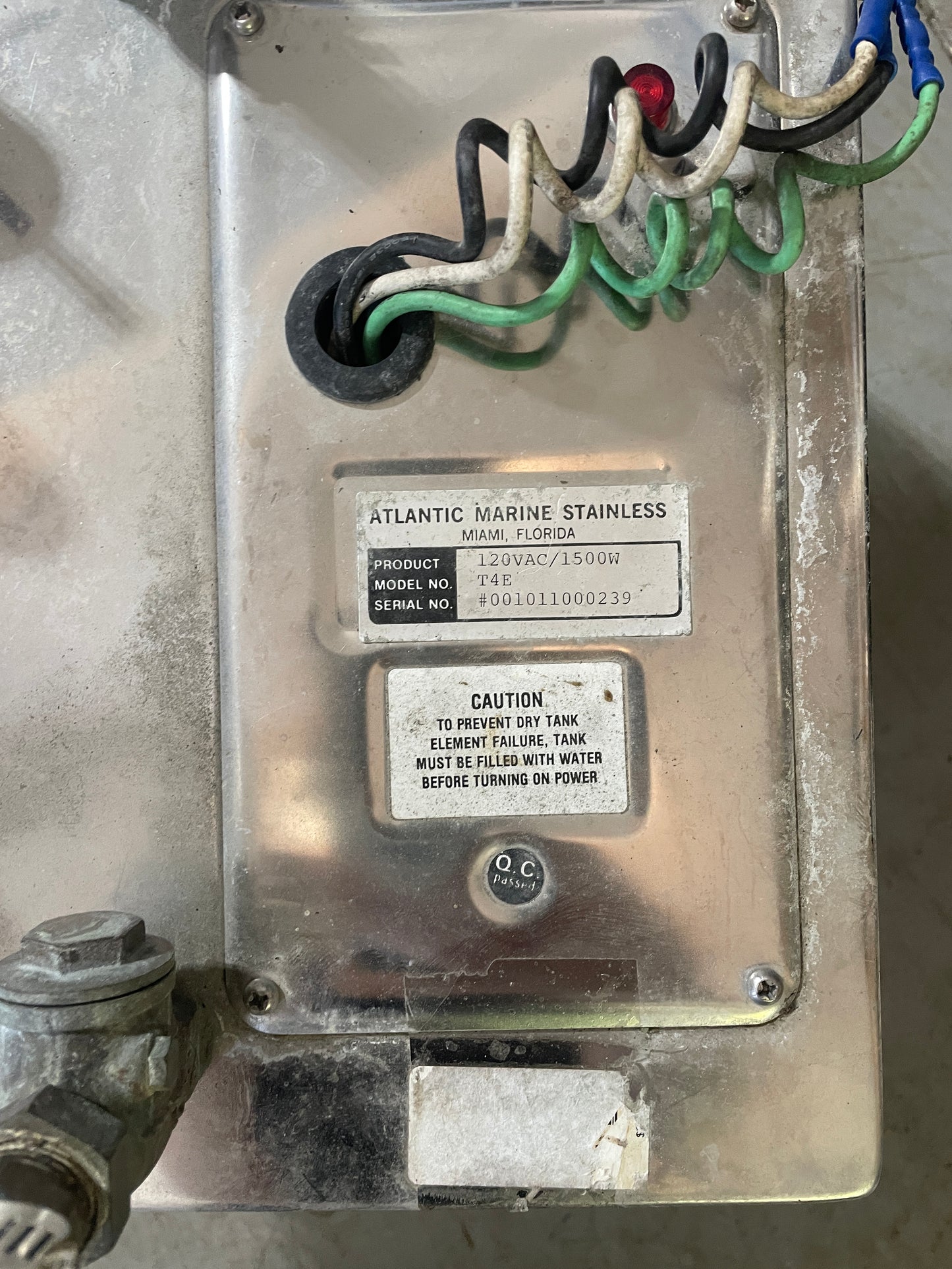 Atlantic Marine Stainless Steel Water Heater - 120 VAC 1500W