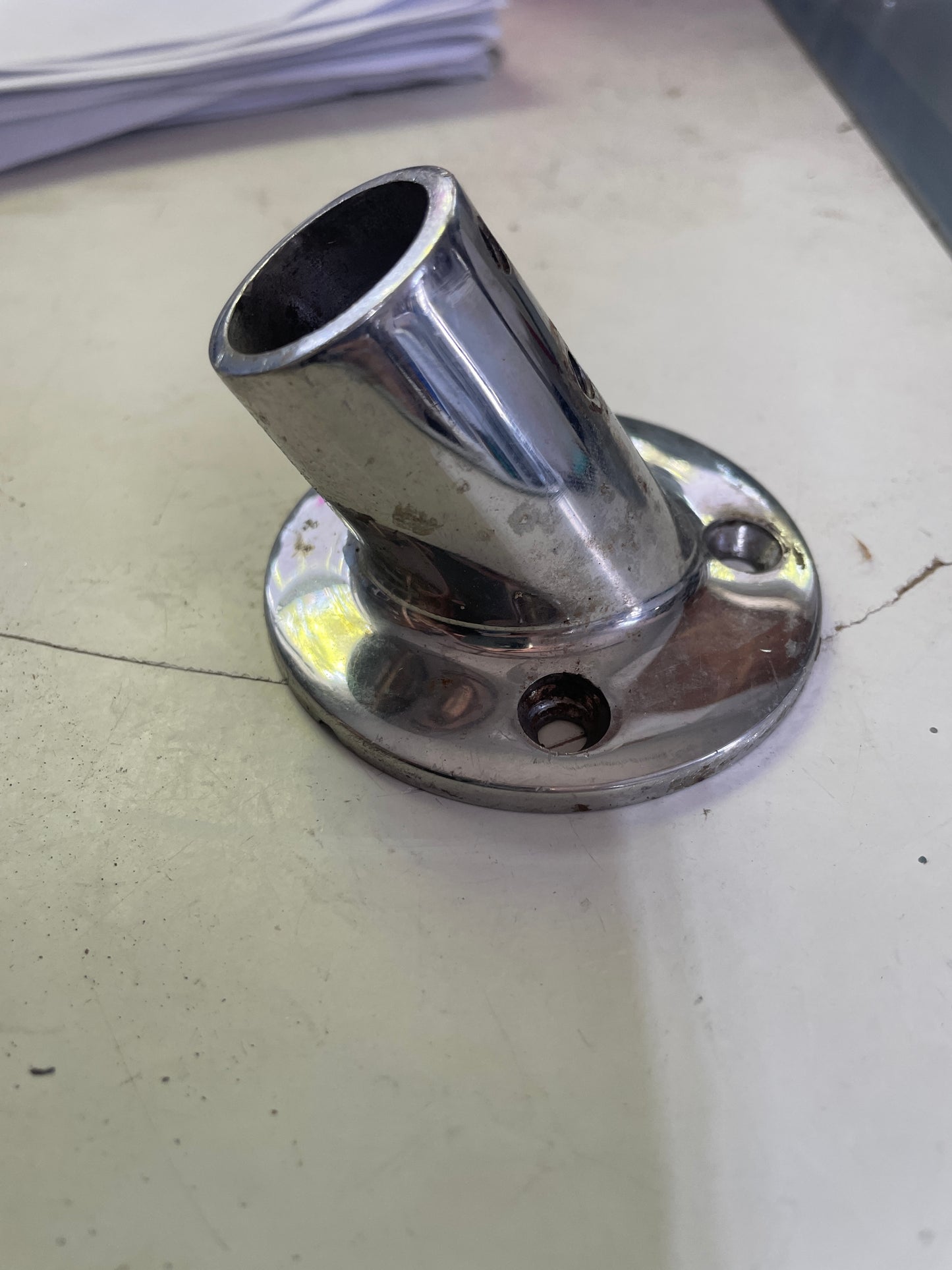 Stainless Steel Angled 7/8” Stanchion Base