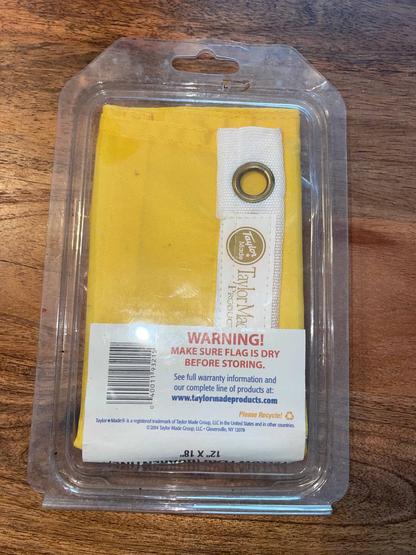 12” x 18” Yellow Nylon Flag NEW