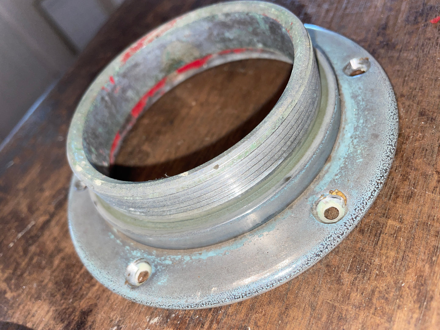 4 7/8” Chromed Bronze Threaded Deck Plate
