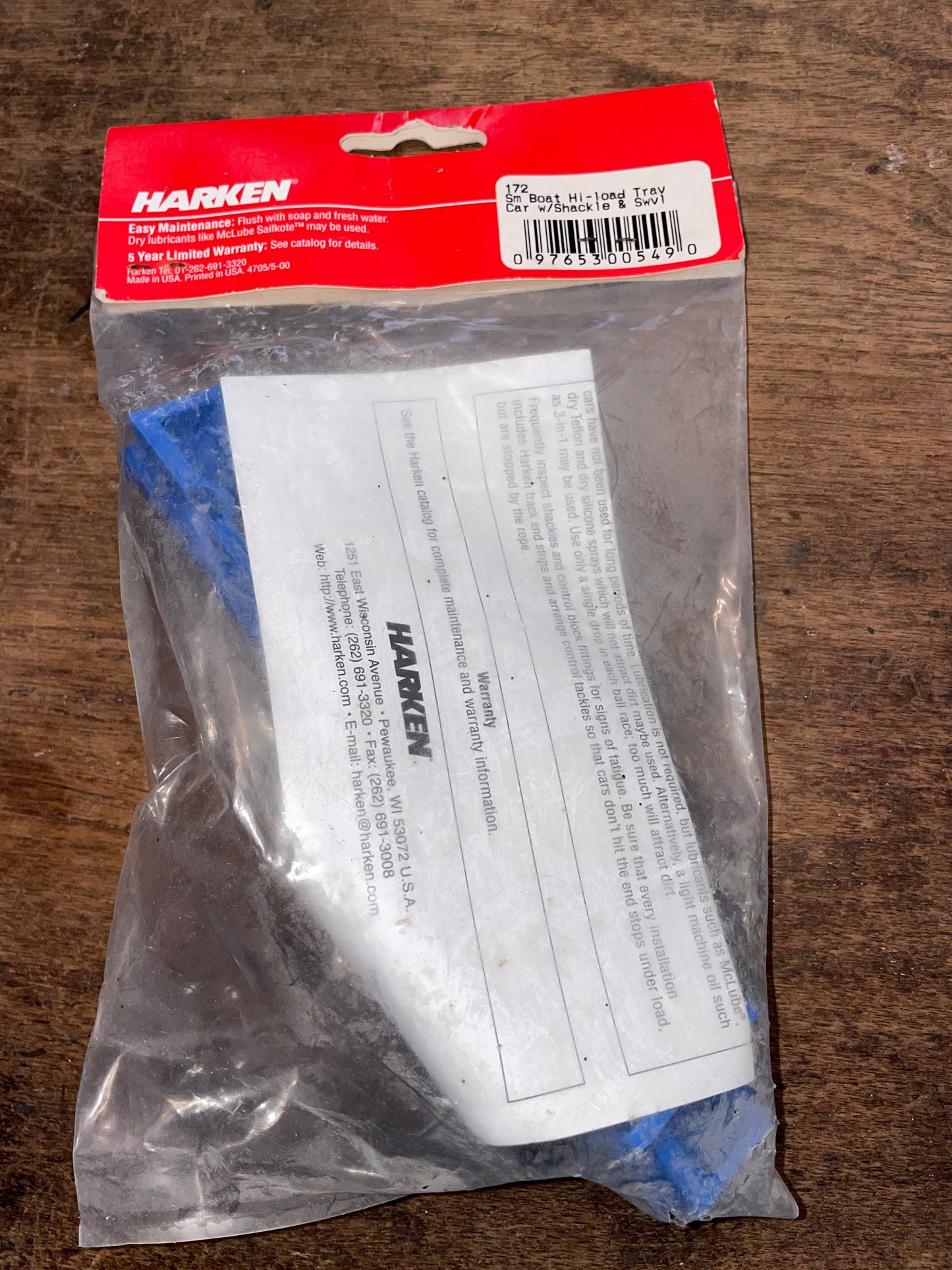Harken Small Boat Hi-Load Traveller Car W/ Shackle & Swivel- NEW