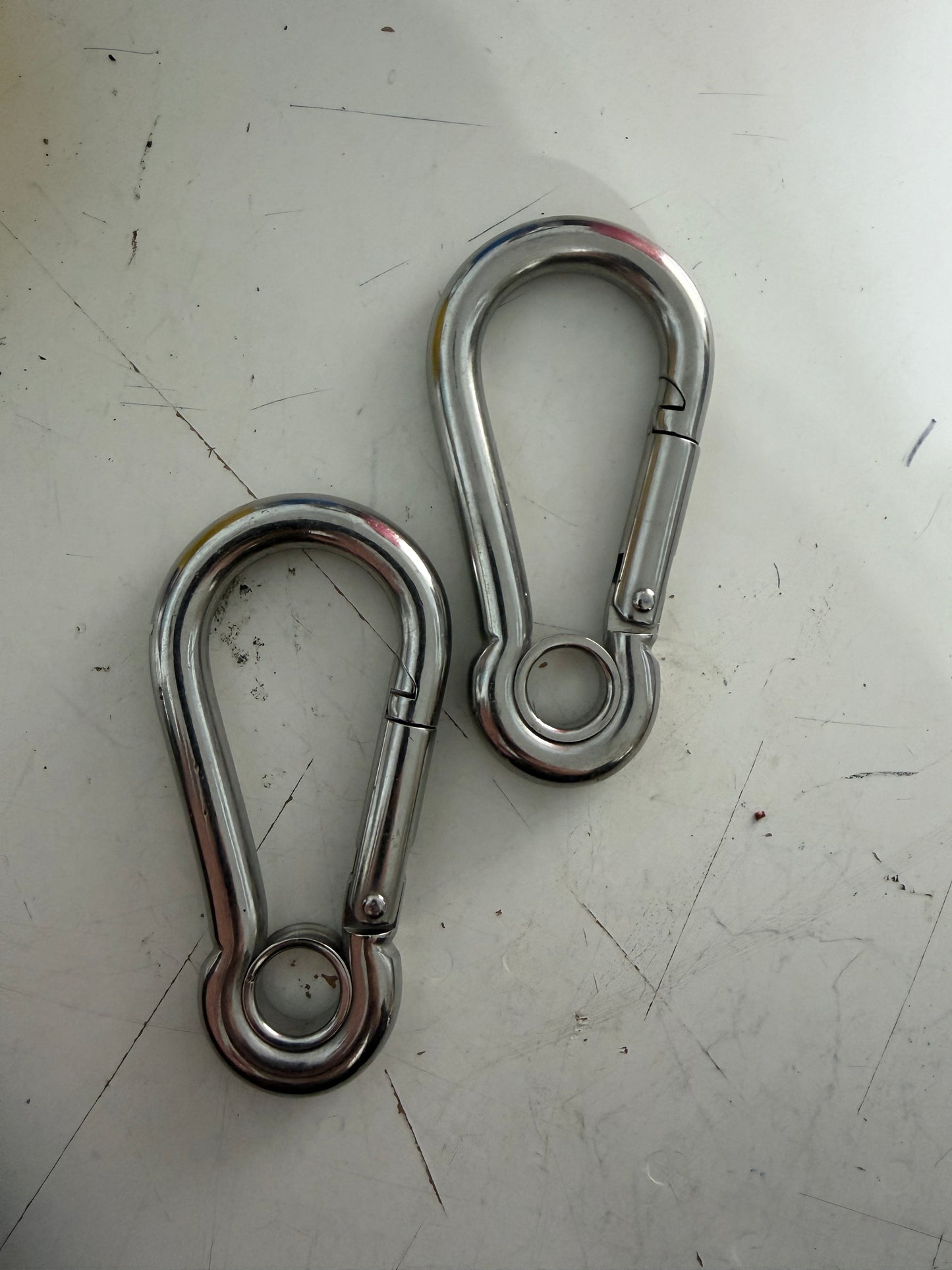 PAIR 316 Stainless Carabiners - 1/2" Eyelet