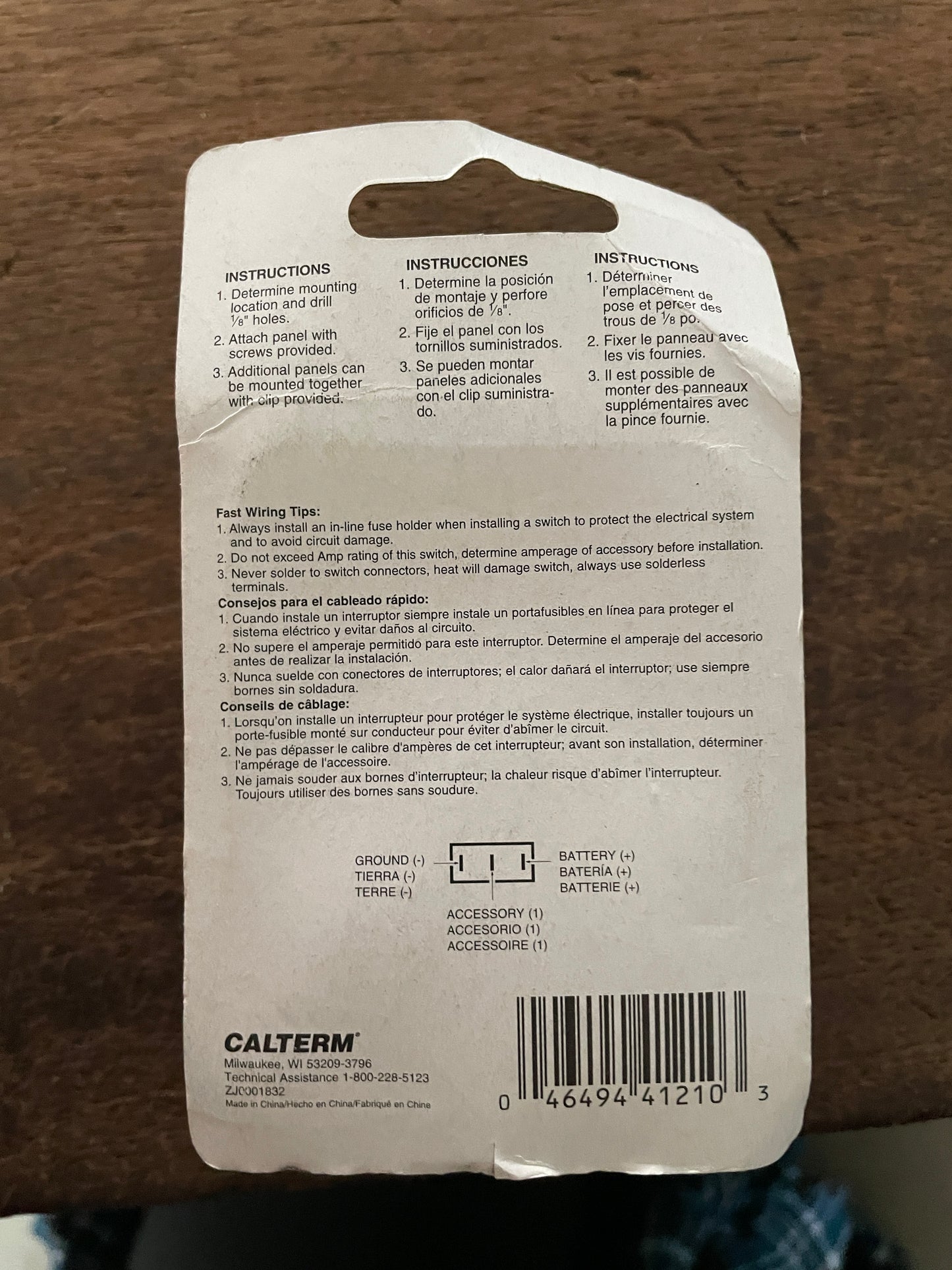 Calterm Toggle Switch #41210- NEW