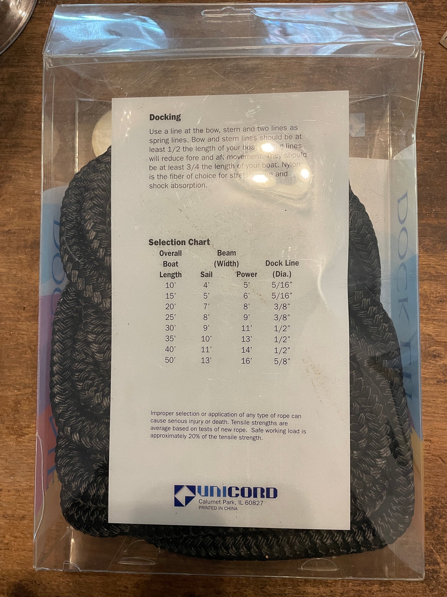 1/2” x 30’ Double Braided Dock Line- NEW