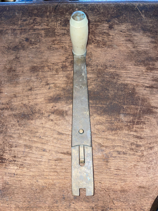 Vintage Bronze Merriman Winch Handle 11 1/2” Long- Insert 1 3/8”