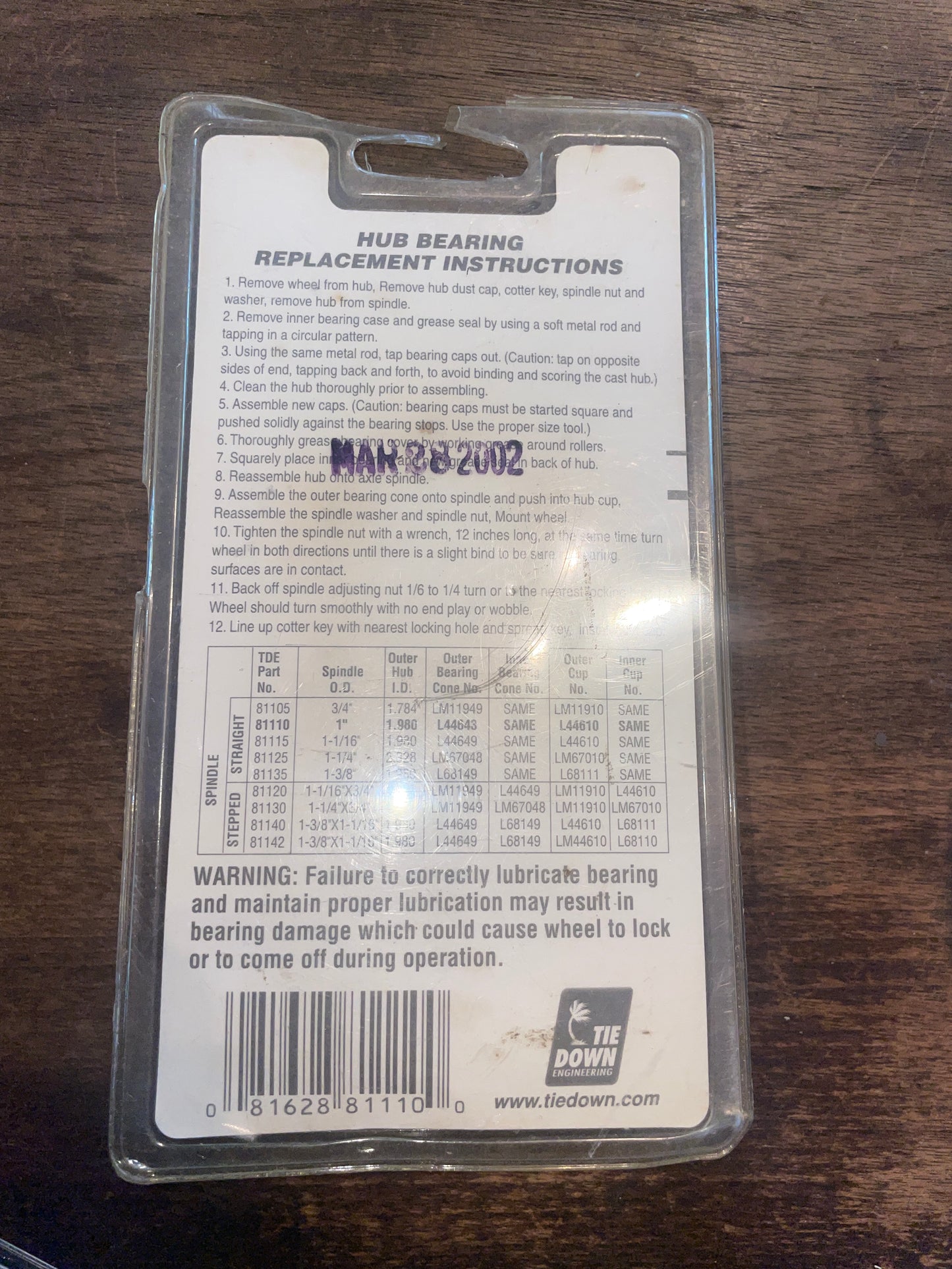 Longrun 1” Bearing Kits - NEW