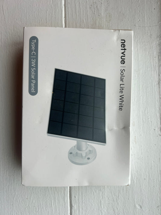 NETVUE 3W Solar Panel, Type-C Charger, Waterproof, Lite White