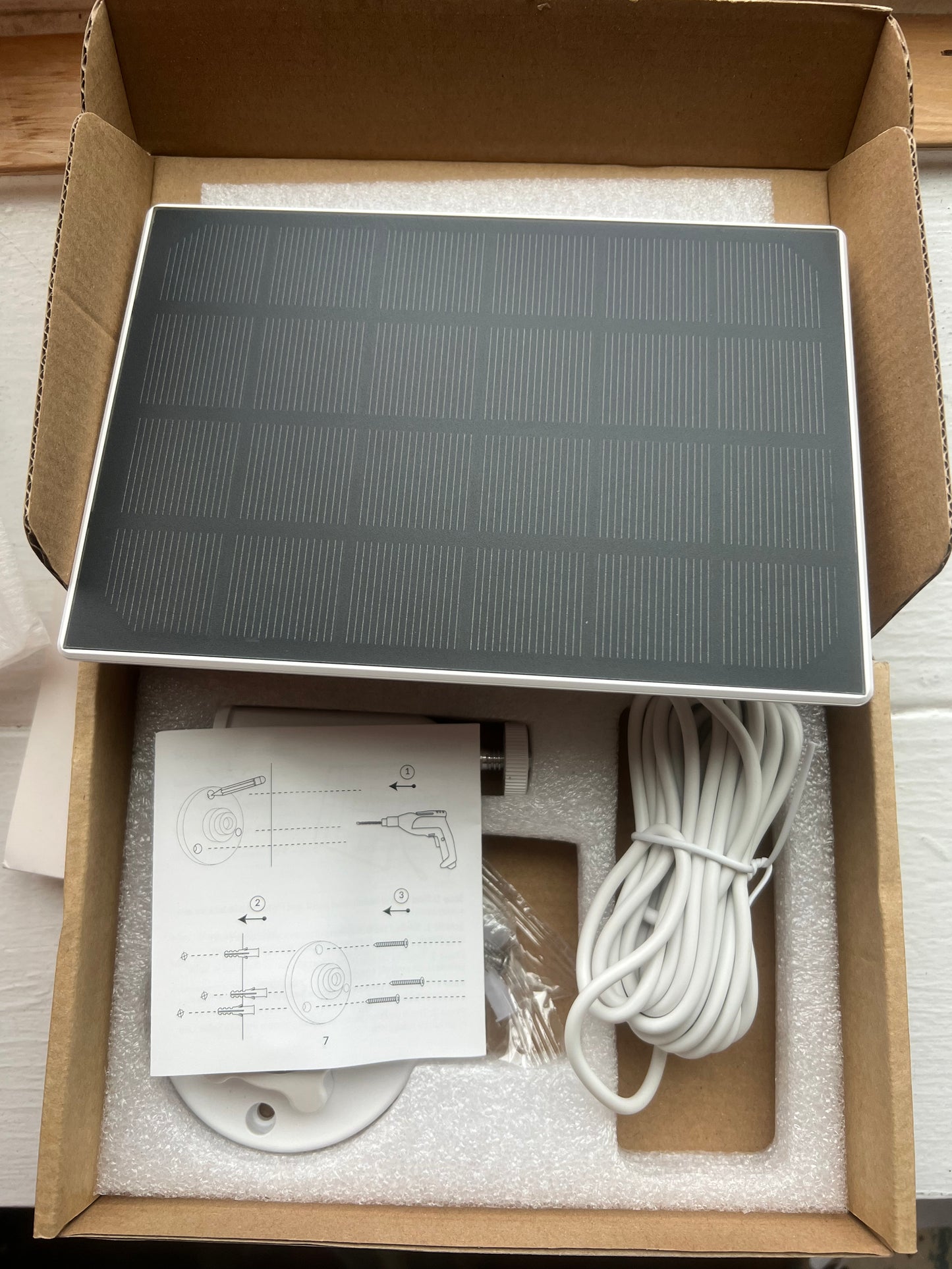 NETVUE 3W Solar Panel, Type-C Charger, Waterproof, Lite White