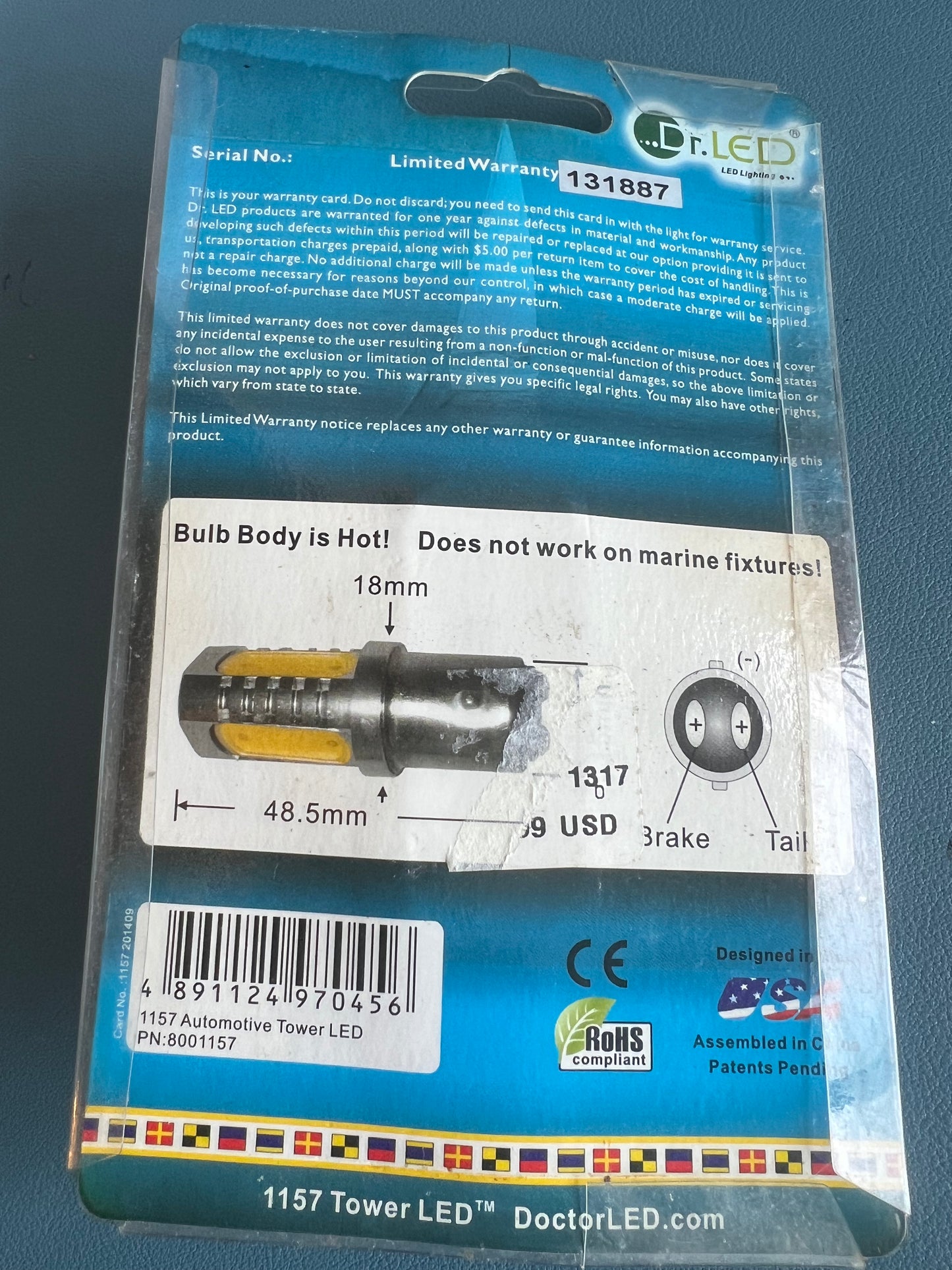 DR. LED LED Replacement Bulb #1157 Bulb