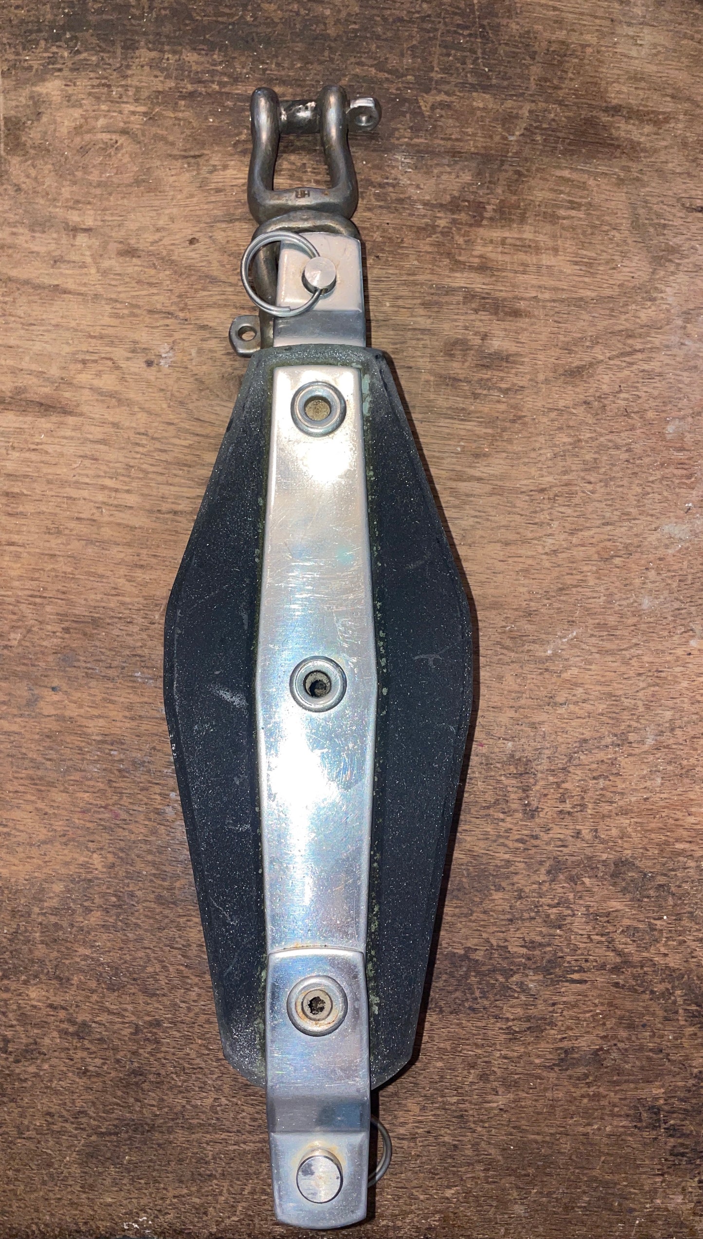 Large Fiddle Block With Becket & Swivel Forked Shackle- 11/16” Line