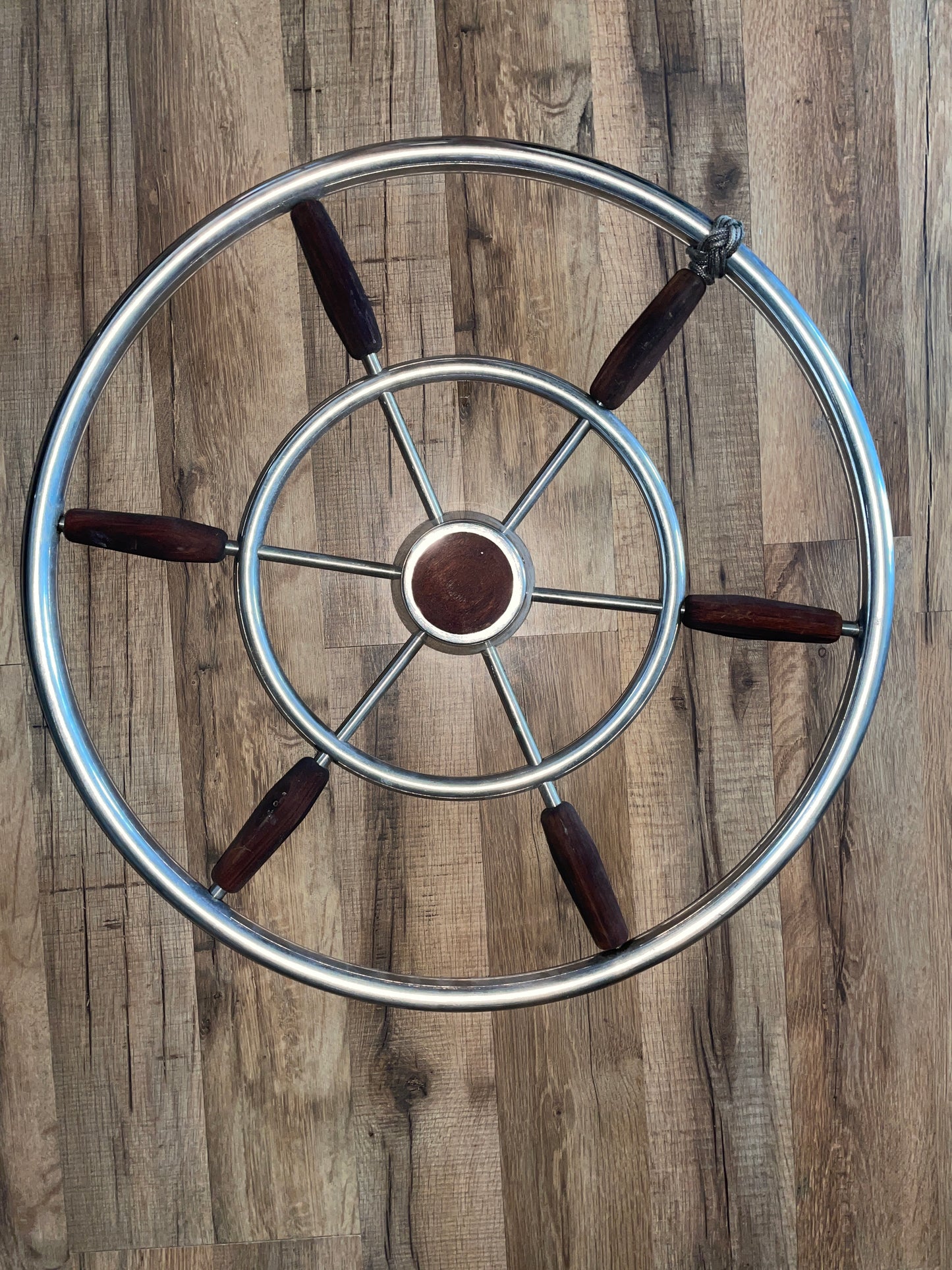 21” Stainless & Wood Wheel - 11/16” Keyed Shaft OFF 1969 Seadog 30’