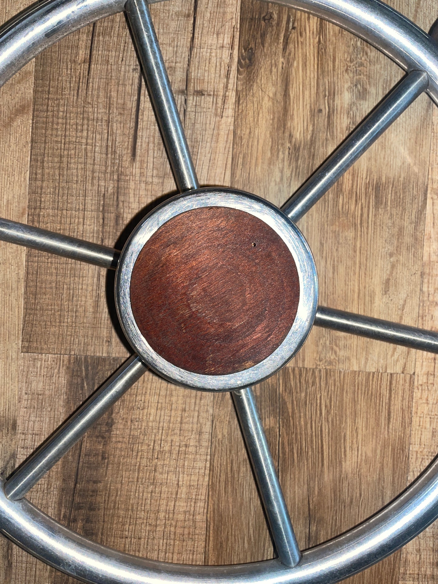 21” Stainless & Wood Wheel - 11/16” Keyed Shaft OFF 1969 Seadog 30’