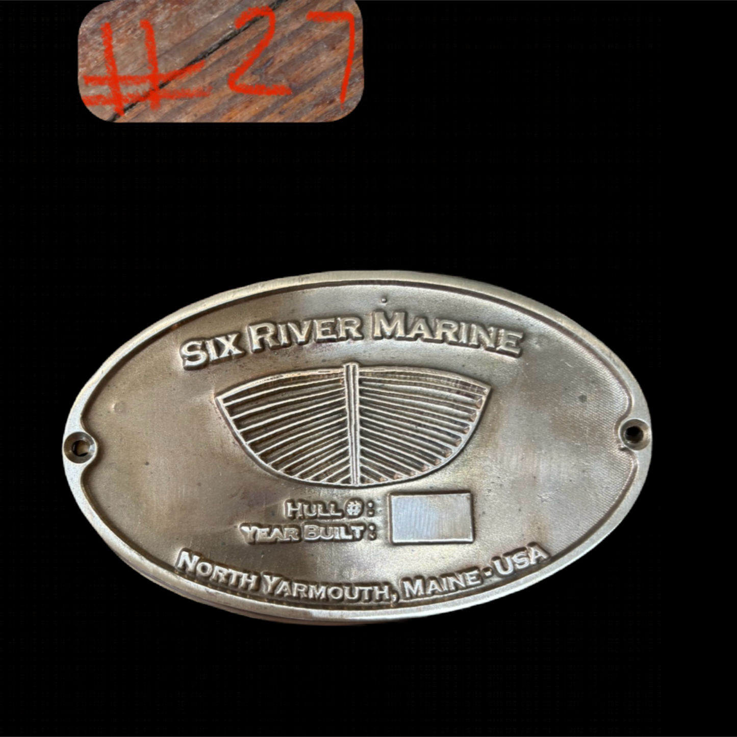 Six River Marine Builders Plate