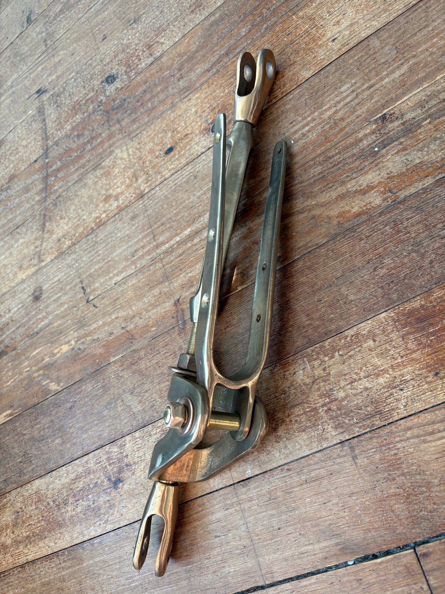 Bronze Merrimen Style Staysail Boom, Gooseneck, and Turnbuckle