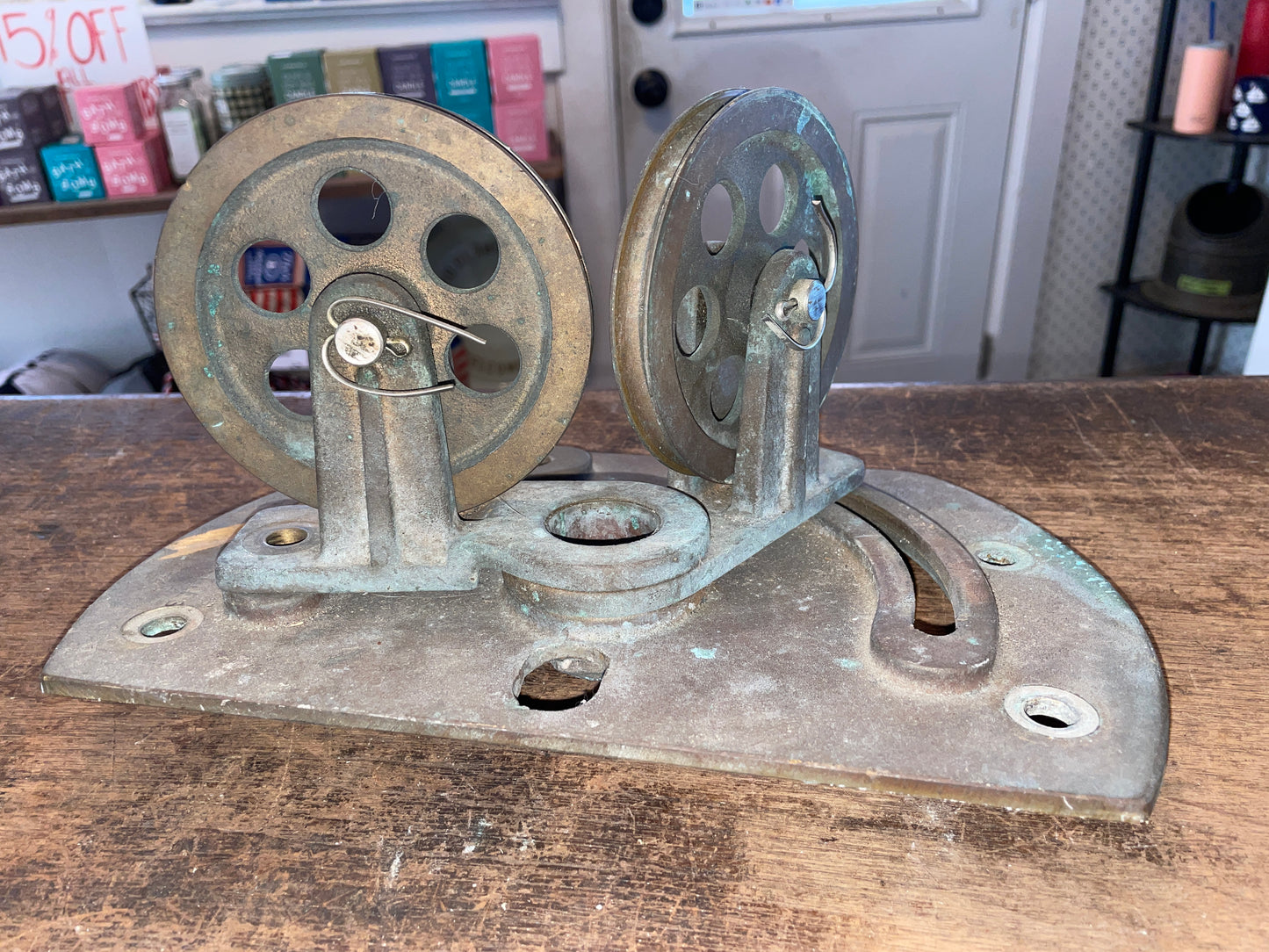 Yacht Specialties 4” Bronze Adjustable Idler Steering Pedestal Pulleys