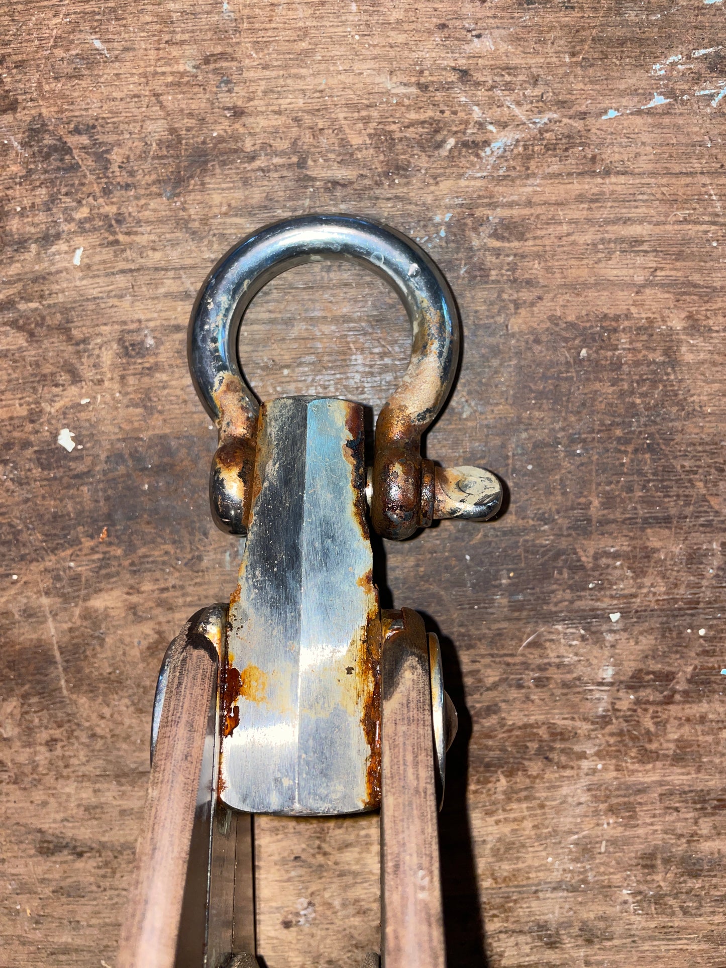 Large Faux Wood Single Block- 5” Sheave- 13/16” Line