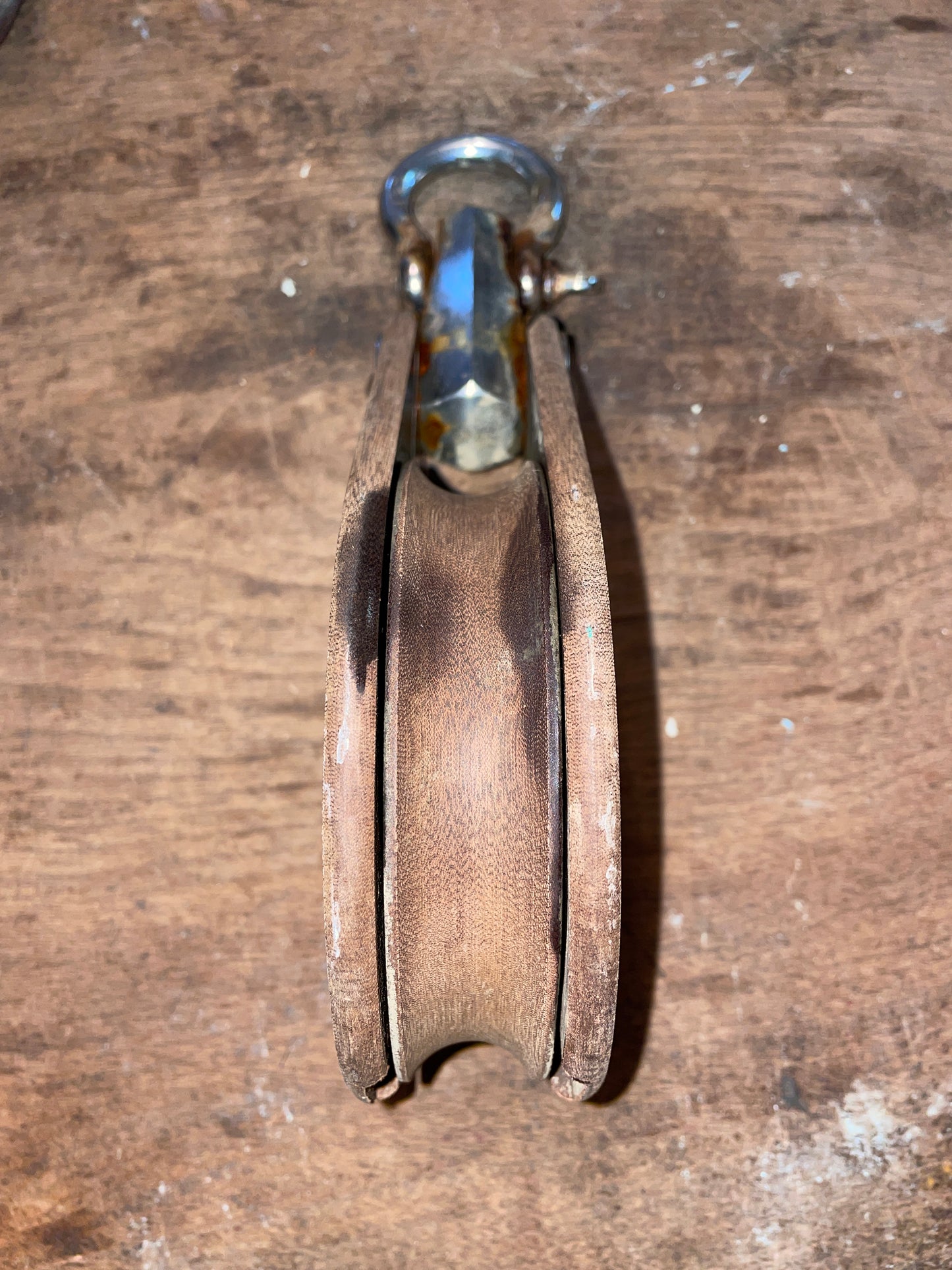 Large Faux Wood Single Block- 5” Sheave- 13/16” Line