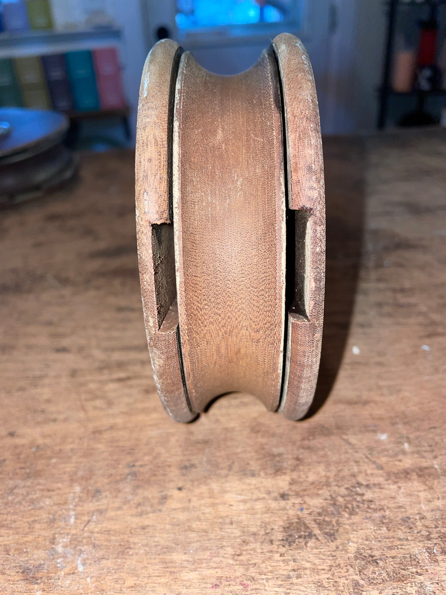 Large Faux Wood Single Block- 5” Sheave- 13/16” Line