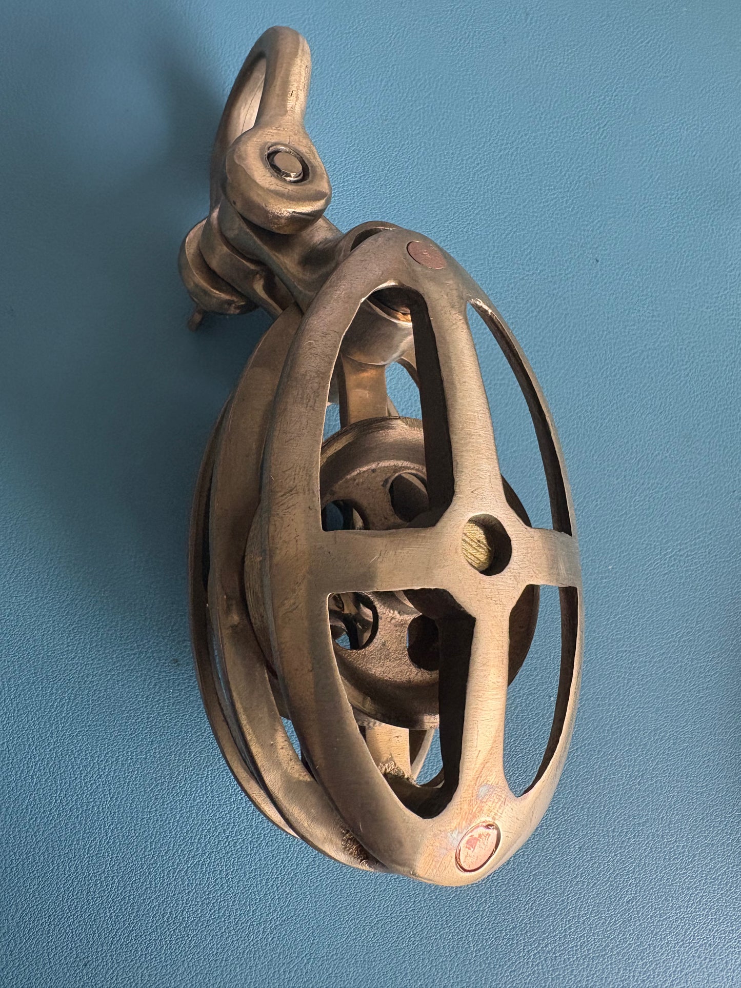 Bronze 5/8" Double Cage Block with Bow Shackle