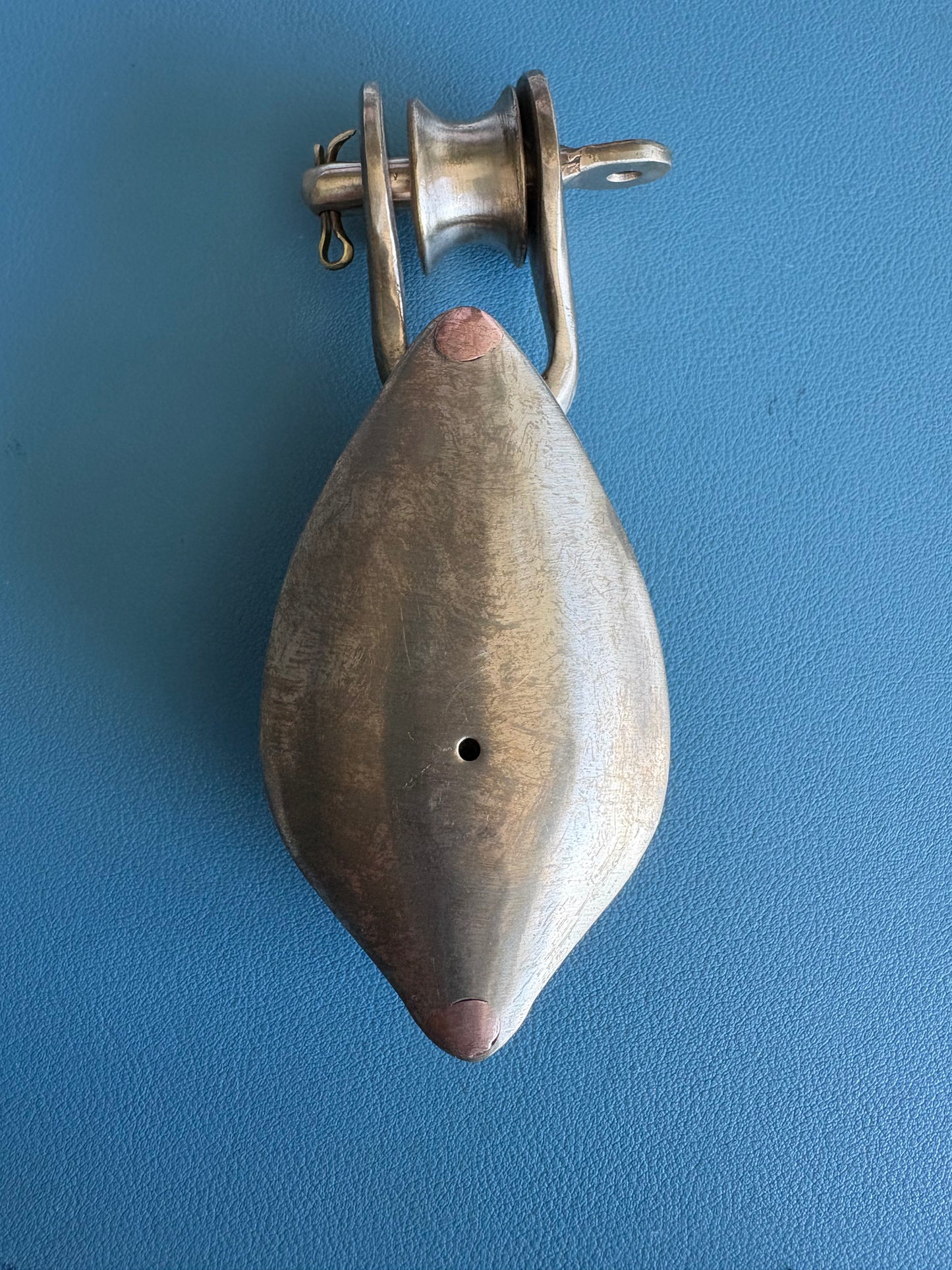 Bronze Single Block 3/8" line with Cleavis Bow Shackle